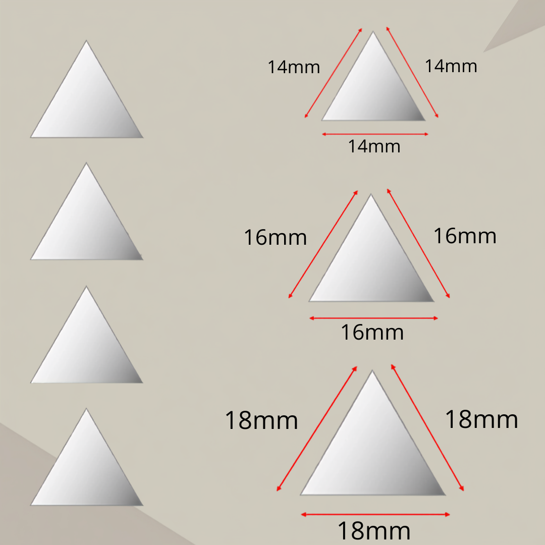 Cut Mirror Triangle 14/16/18mm Each 15gm x 3 size Layer pack