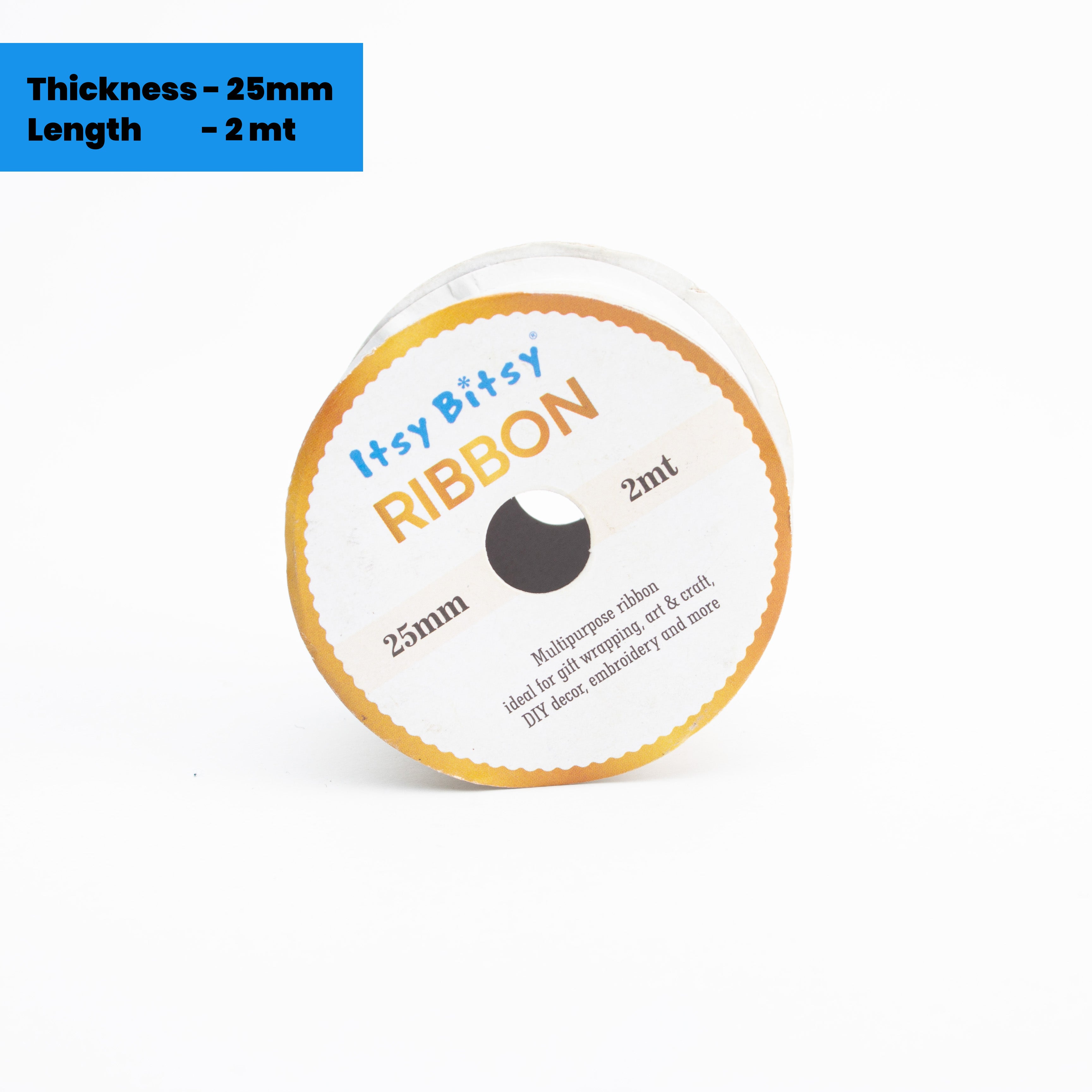 Gold Printed Just for You Organza Ribbon Cream Colour 25mm 2mtr