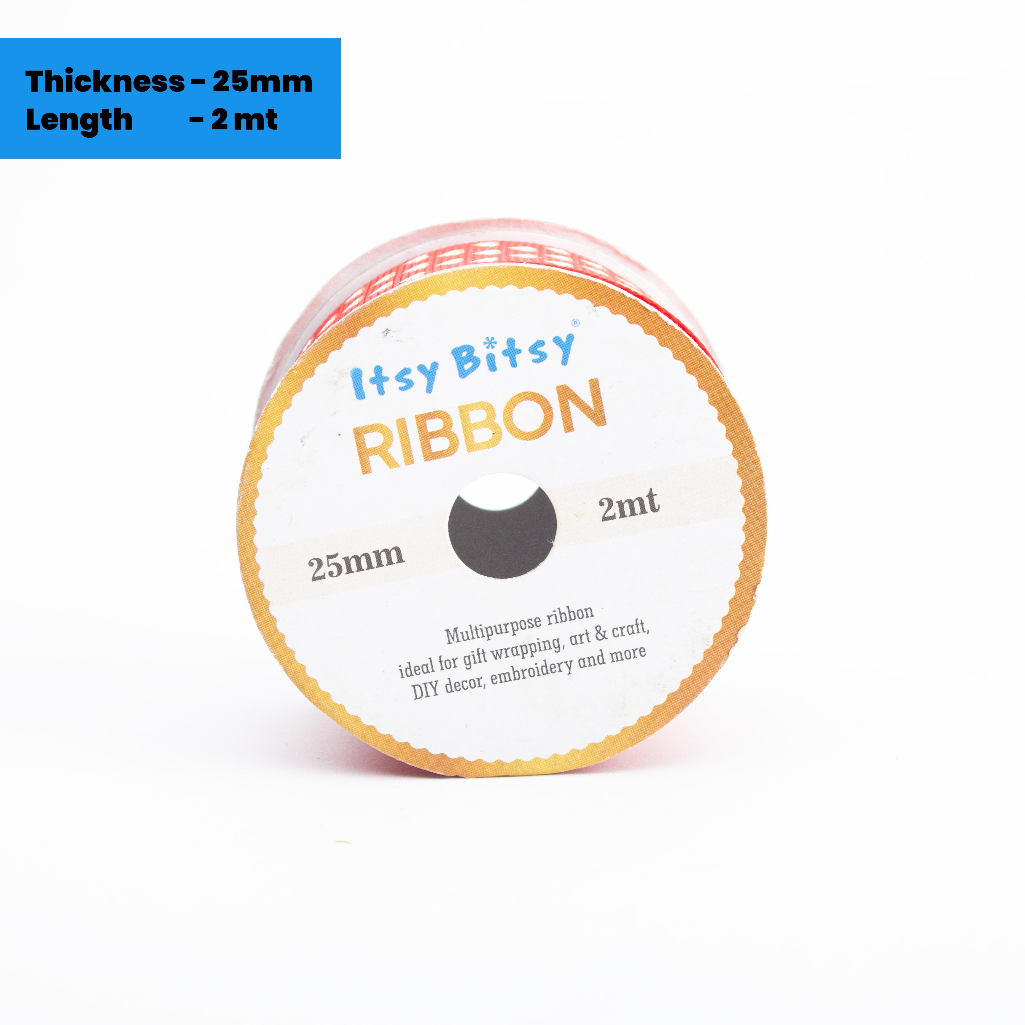 Grosgrain Ribbon printed Heart 25mm 2mtr