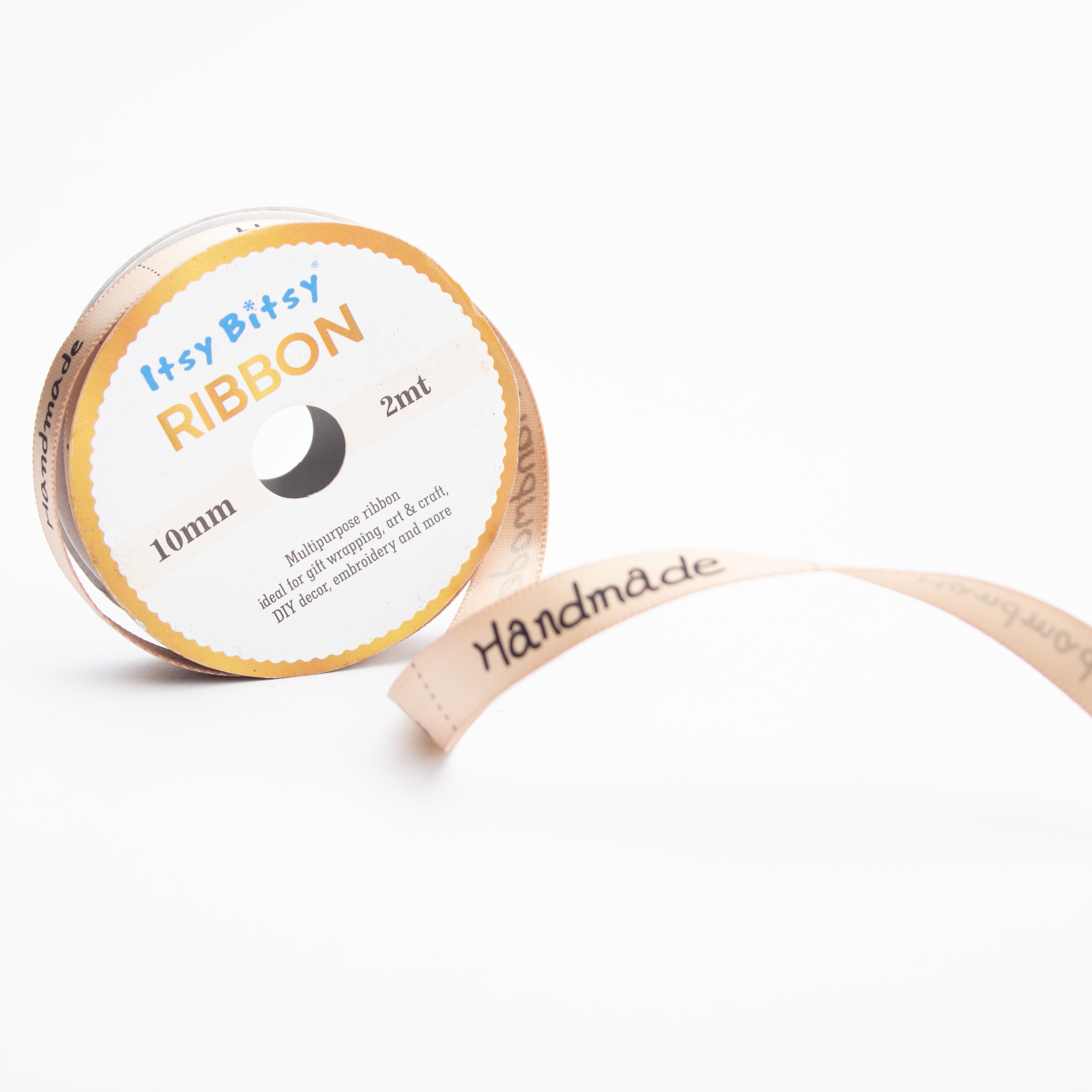 Gold Printed Handmade Ribbon 10mm 2mtr