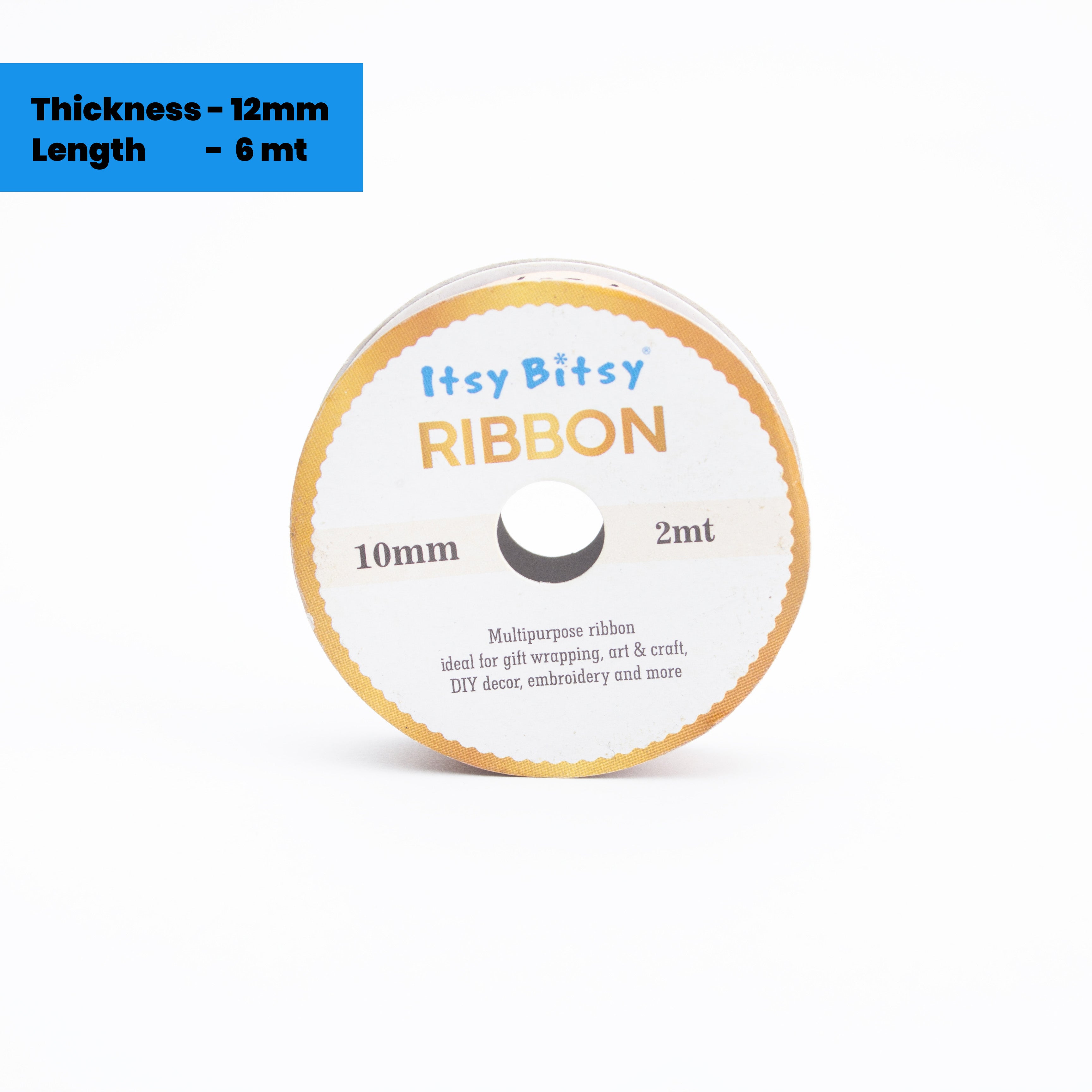 Gold Printed Handmade Ribbon 10mm 2mtr