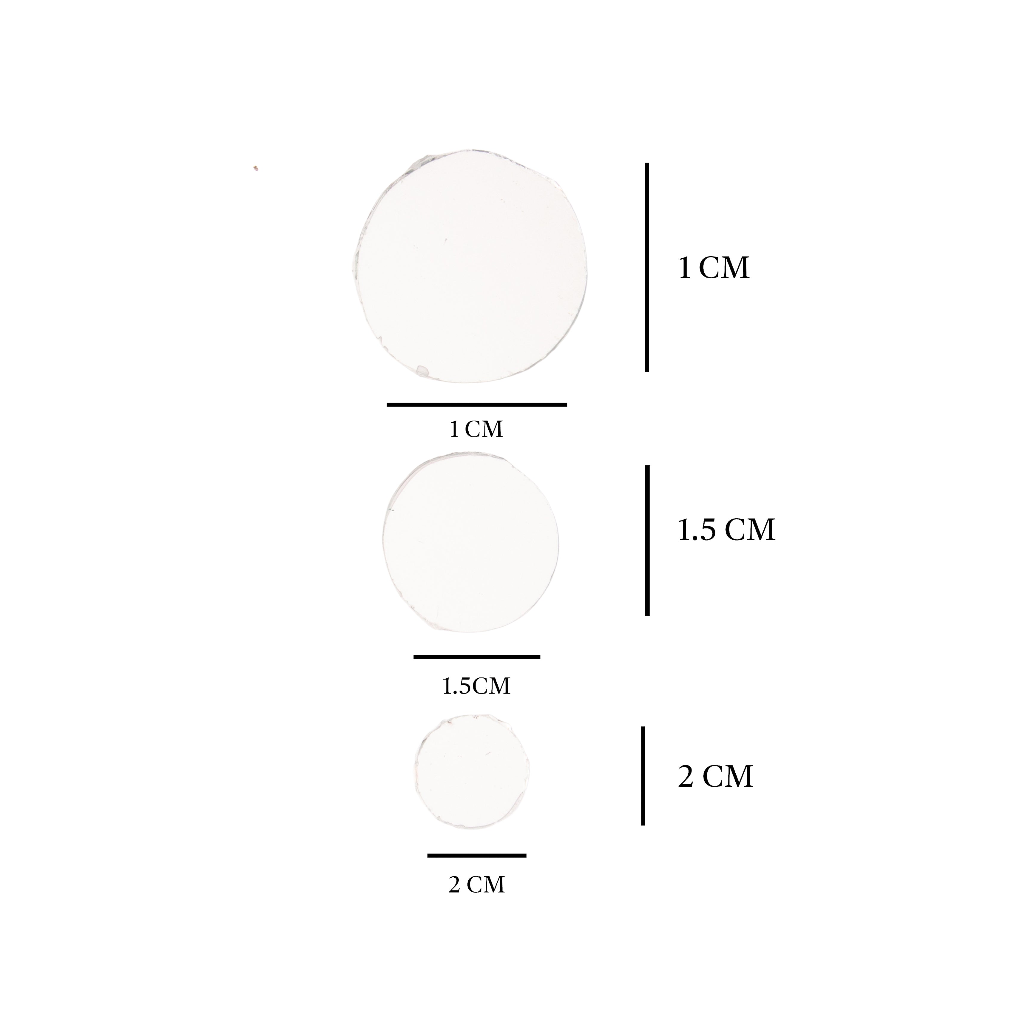 Cut Mirror â?? Round Shape 8mm 14mm 20mm 42gm 6 COMP Blister