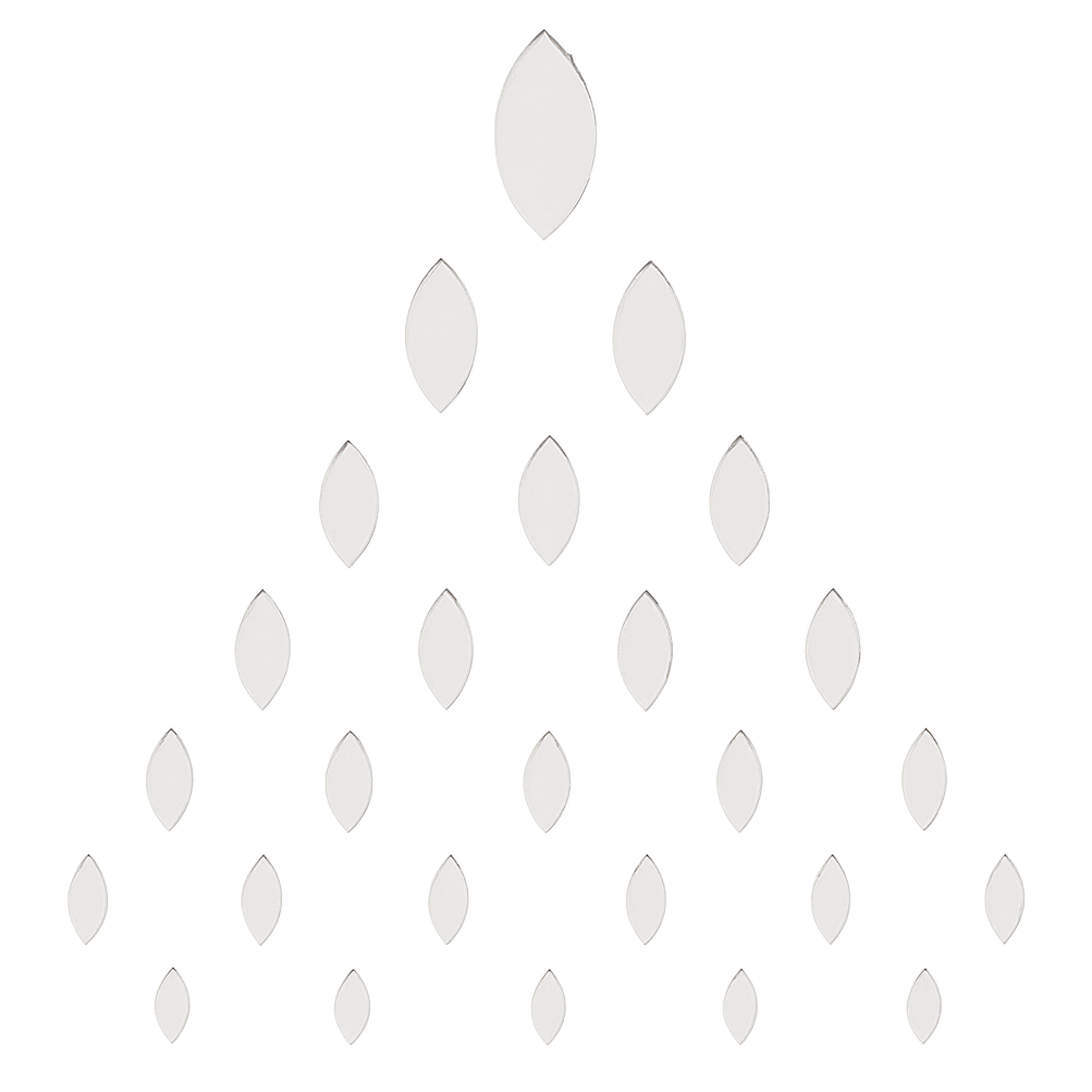 Cut Mirror â?? Leaf Shape 8mm 14mm 20mm 42gm 6 COMP Blister