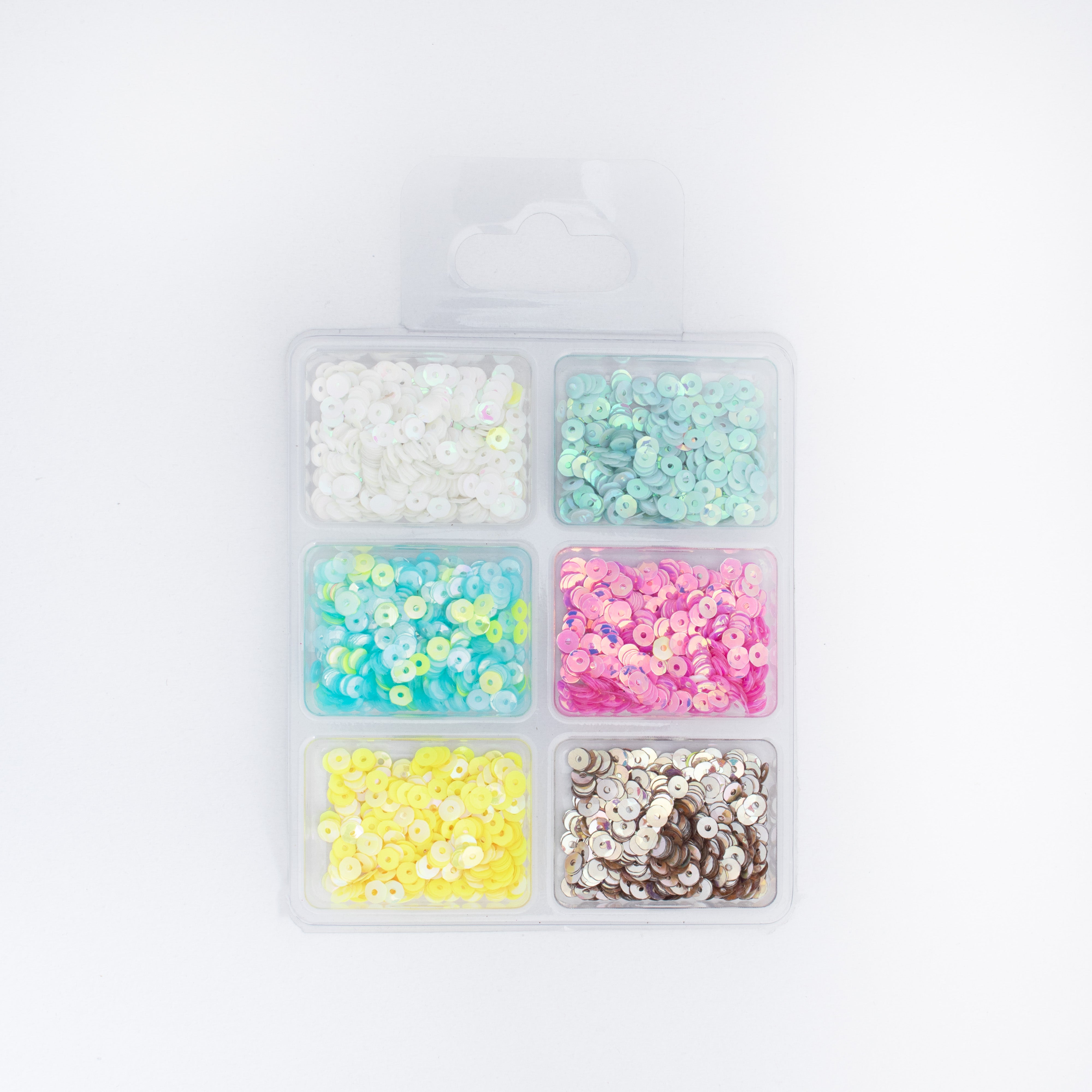 Round Cup Sequins Twinkle Sky 4mm 6 Colours 6 Comp X 2gm Each Blister