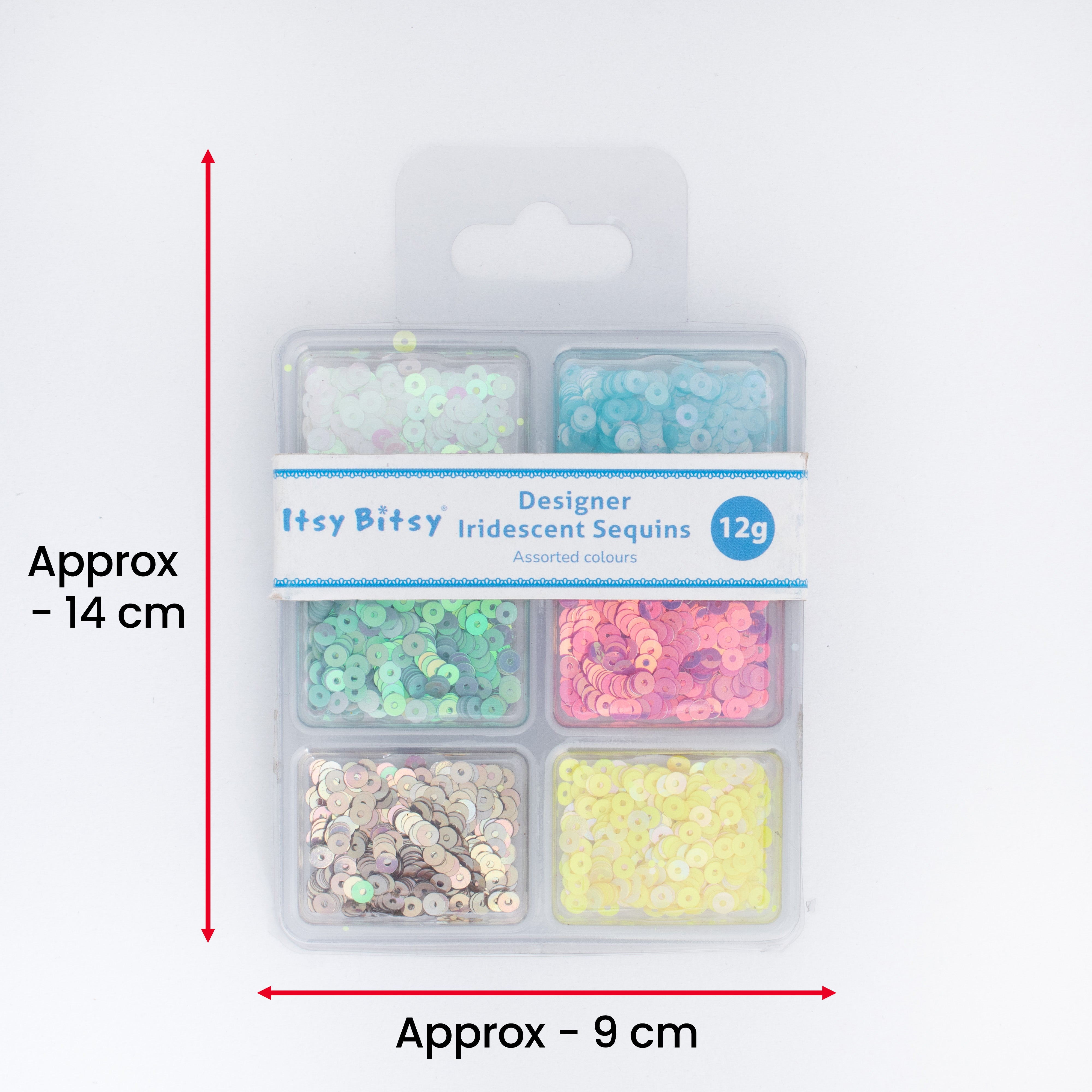 Round Flat Sequins Sky Glint 4mm 6 Colours 6 Comp X 2gm Each Blister