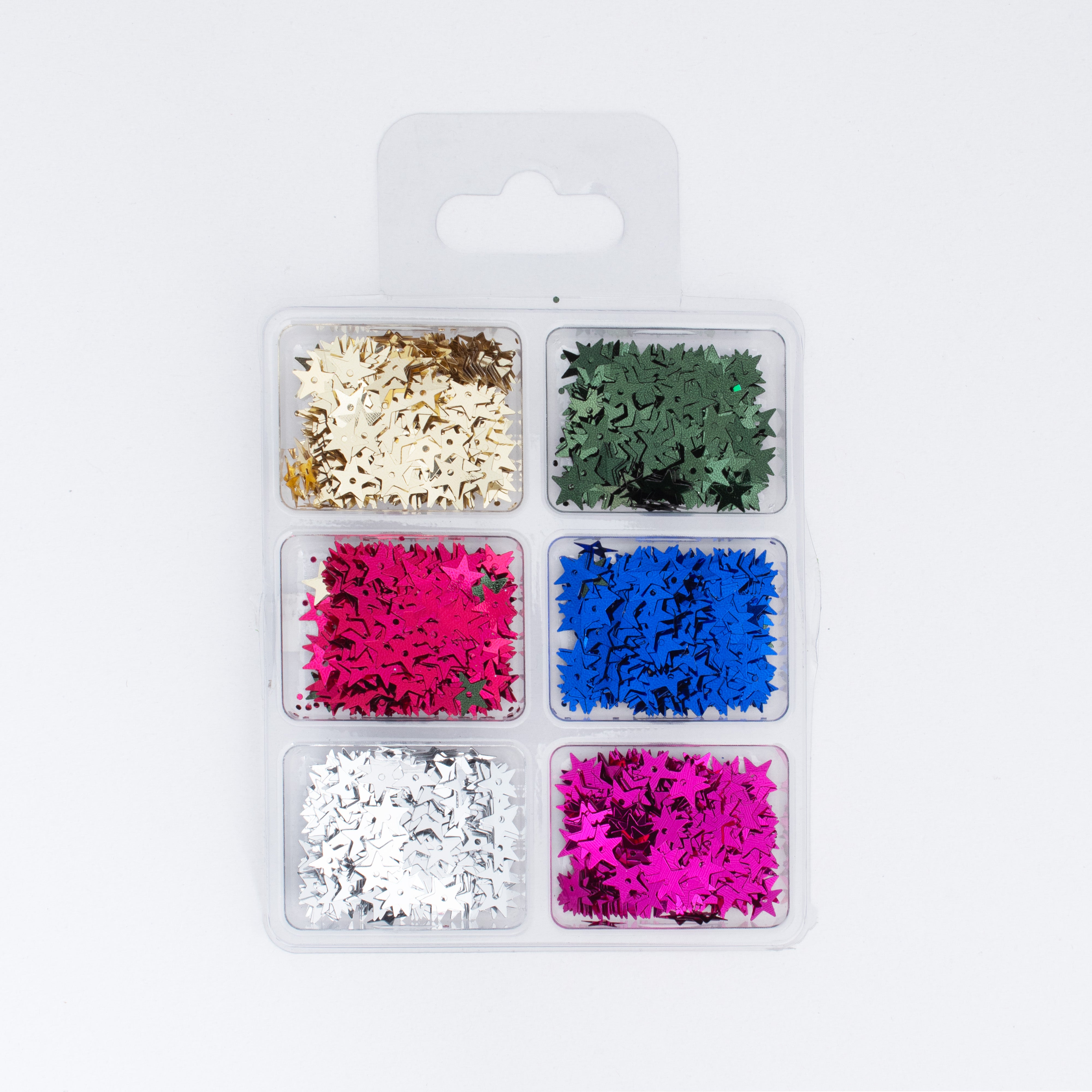Round Flat Sequins Dazzling Berry 4mm 6 Colours 6 Comp X 2gm Each Blister