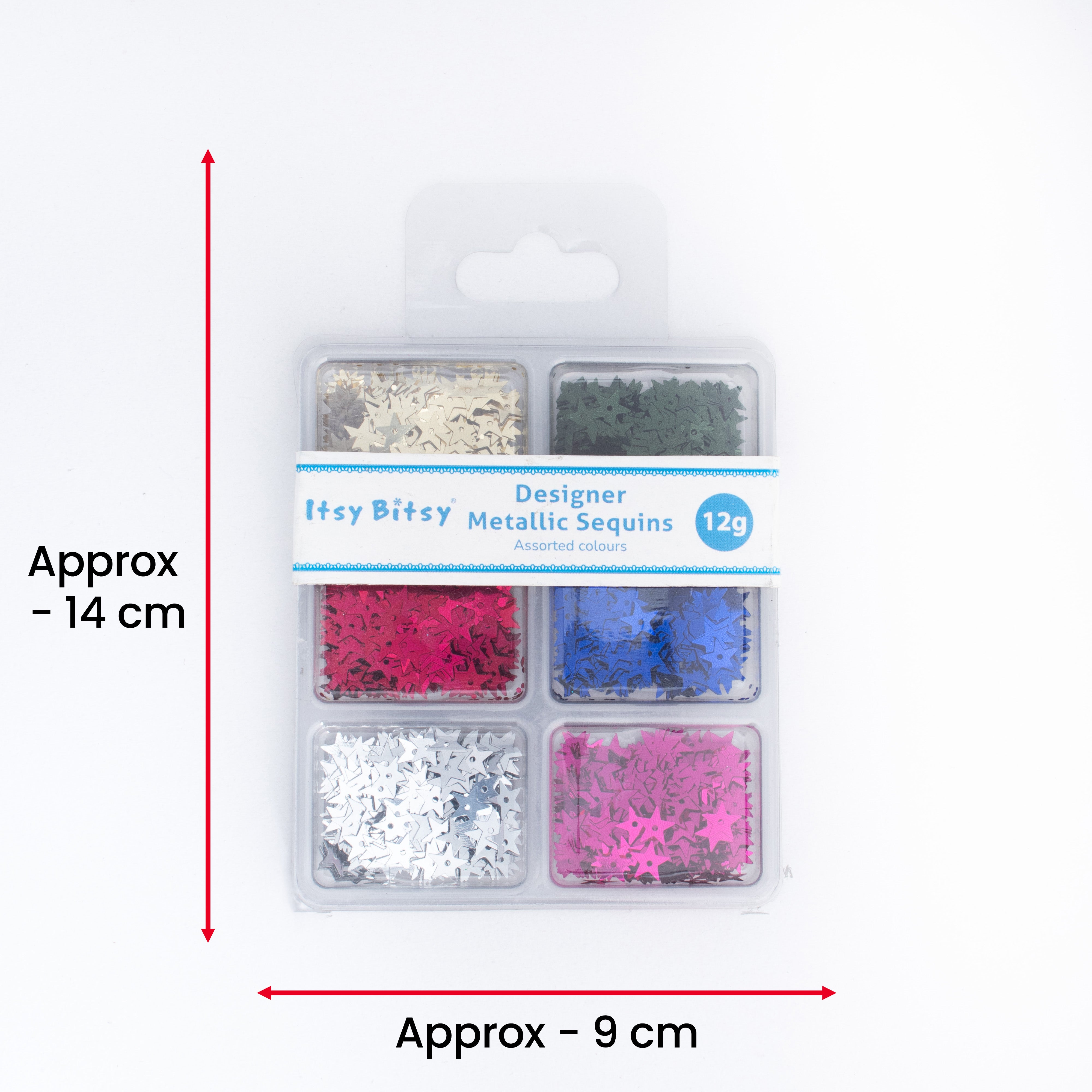 Round Flat Sequins Dazzling Berry 4mm 6 Colours 6 Comp X 2gm Each Blister