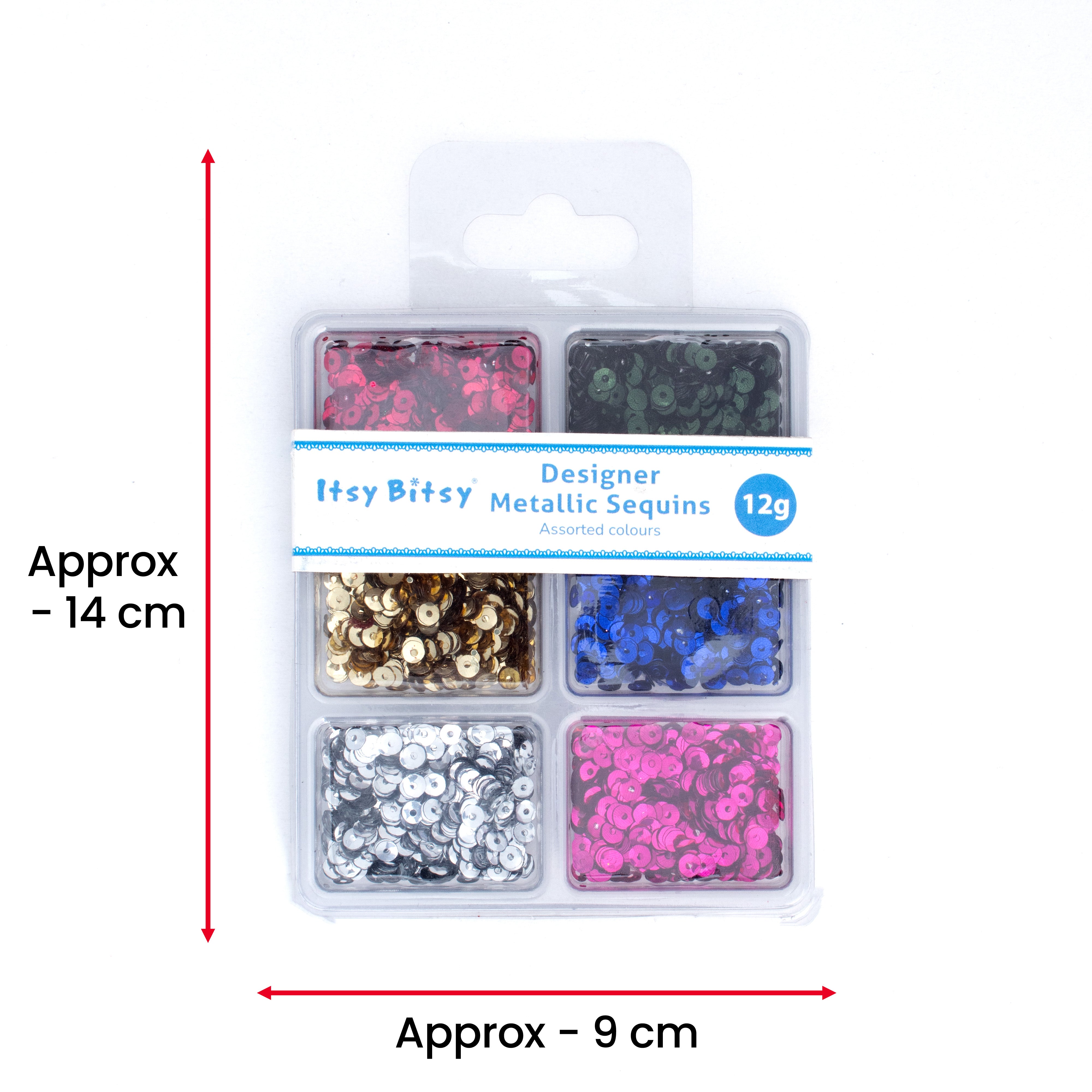 Round Cup Sequins Glam Glitz 4mm 6 Colours 6 Comp X 2gm Each Blister