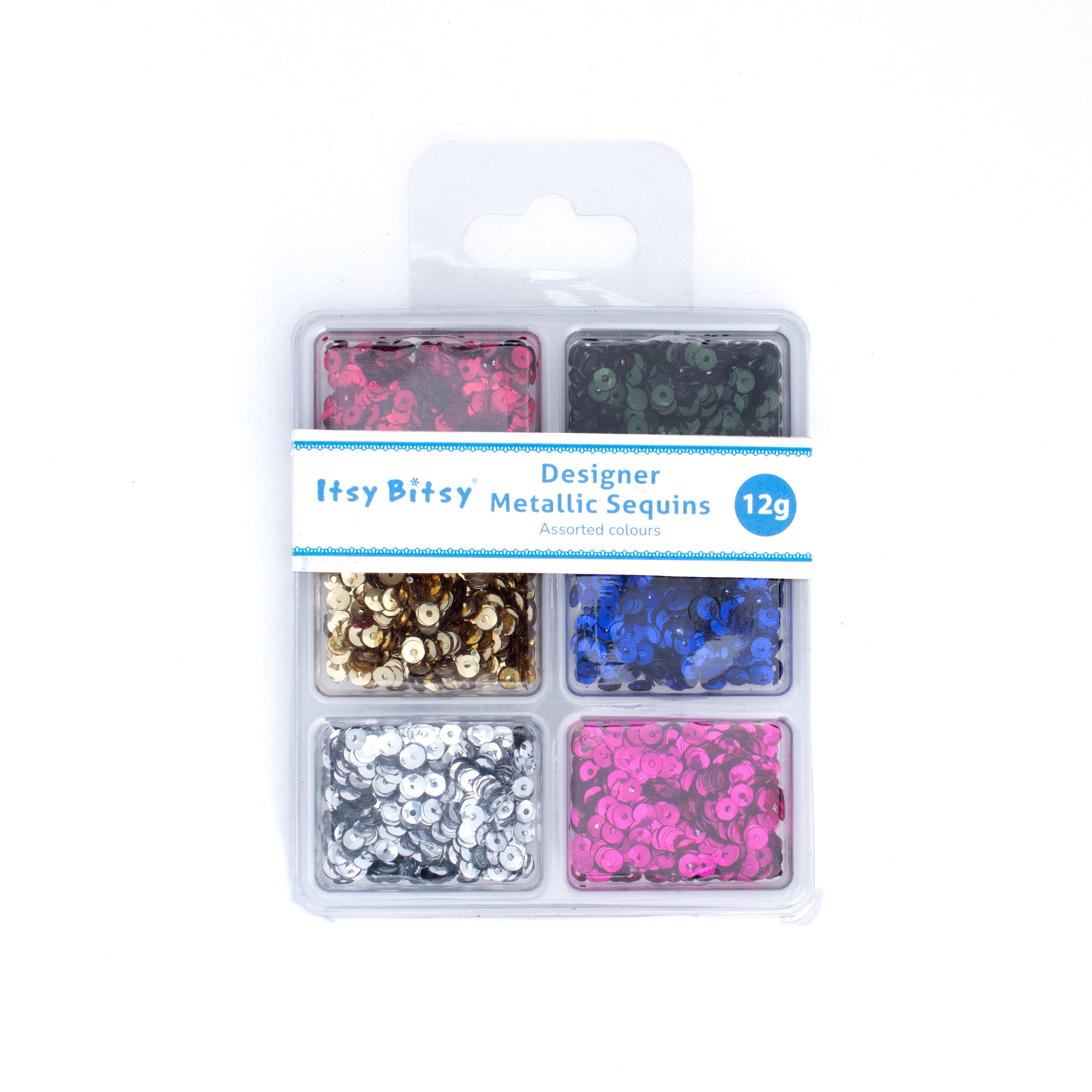 Round Cup Sequins Glam Glitz 4mm 6 Colours 6 Comp X 2gm Each Blister