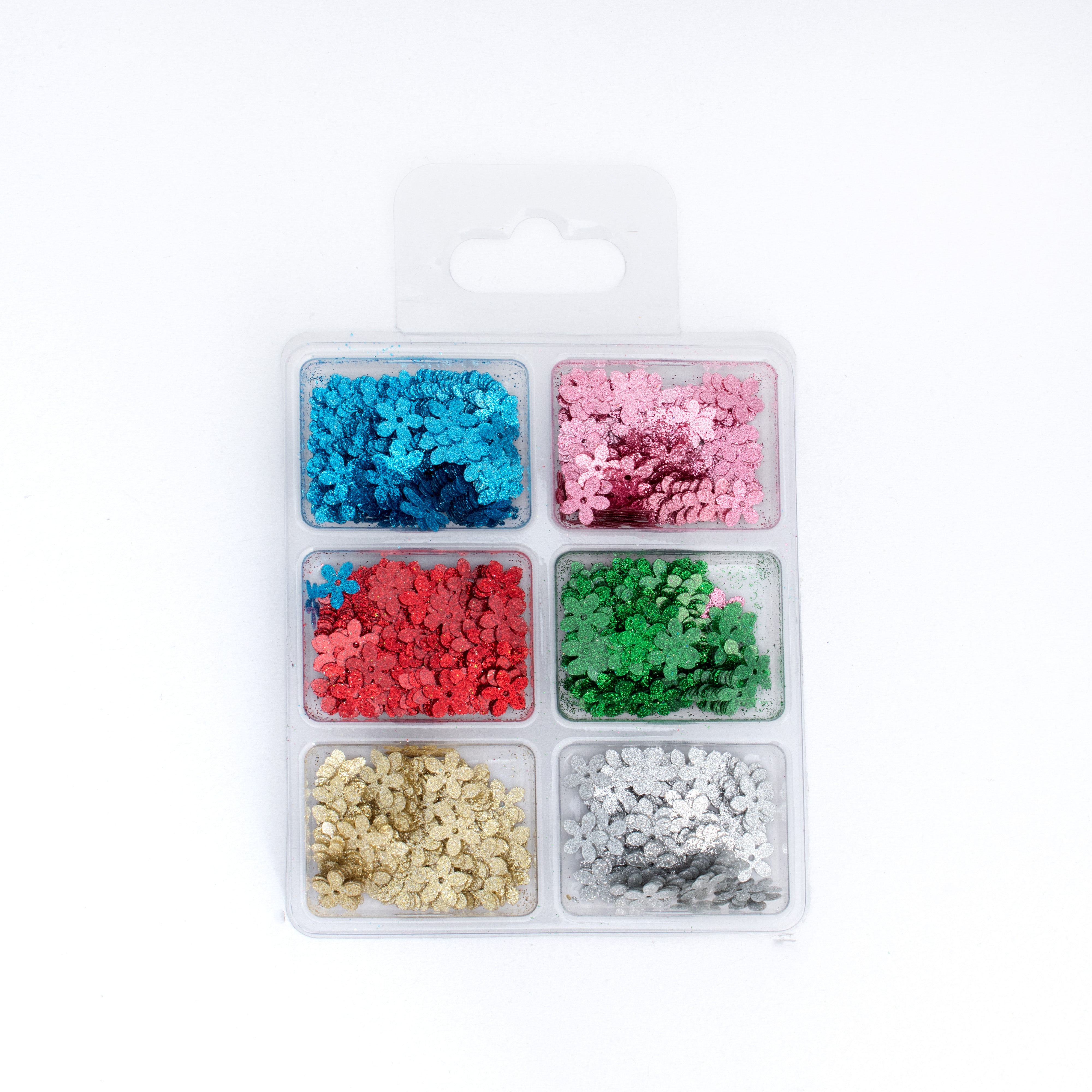 Flower Sequins Lily Dazzle 10mm 6 Colours 6 Comp X 2gm Each Blister