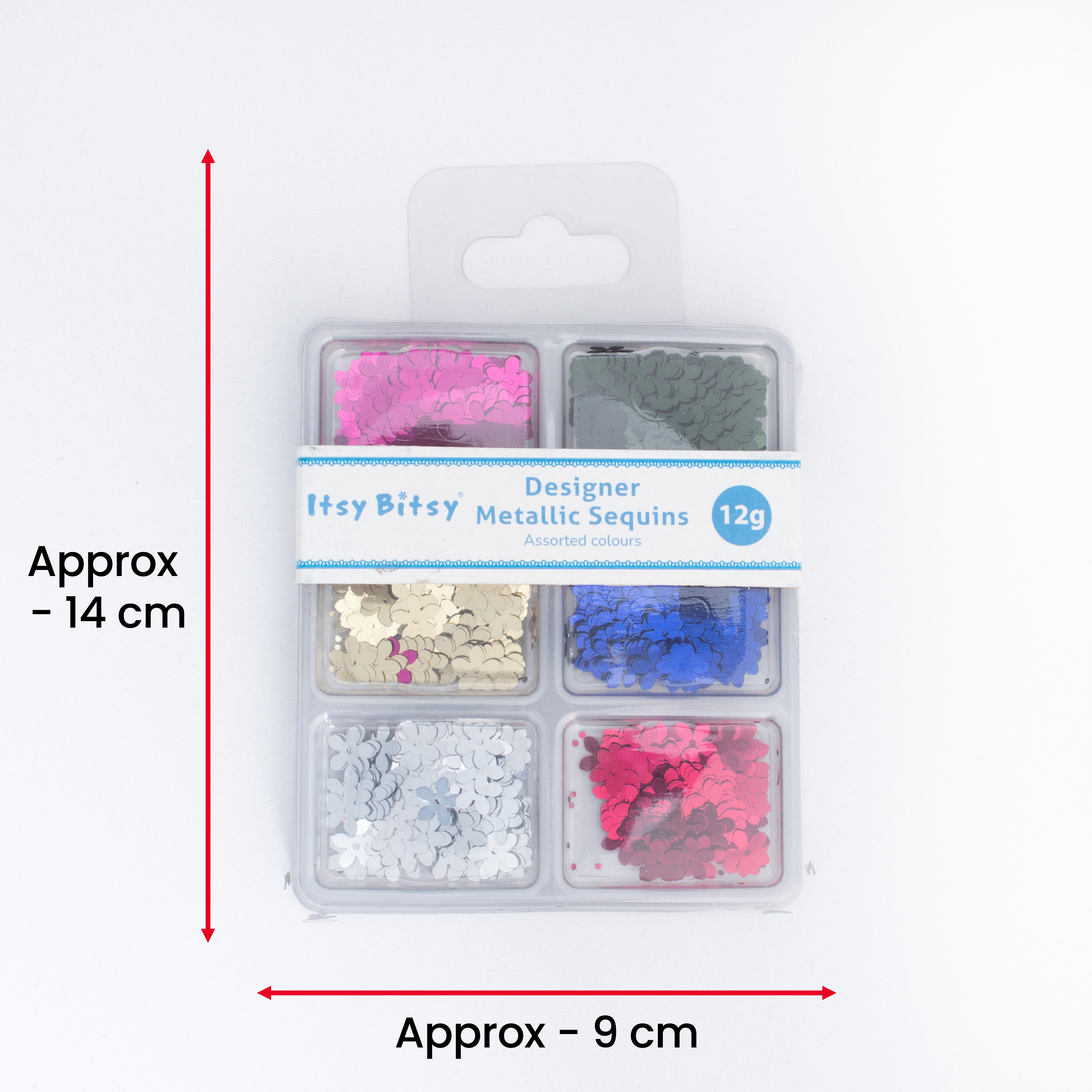 Flower Sequins Jewel Berry 10mm 6 Colours 6 Comp X 2gm Each Blister