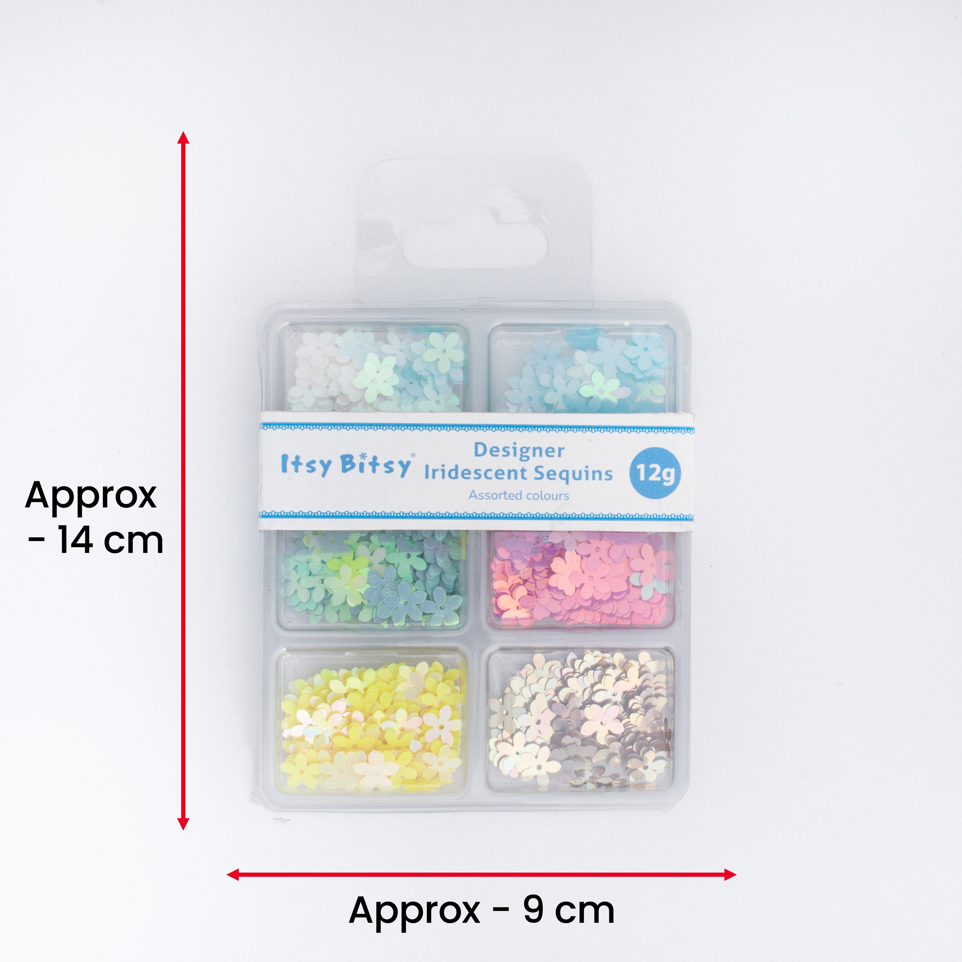 Flower Sequins Sky Dazzle 10mm 6 Colours 6 Comp X 2gm Each Blister