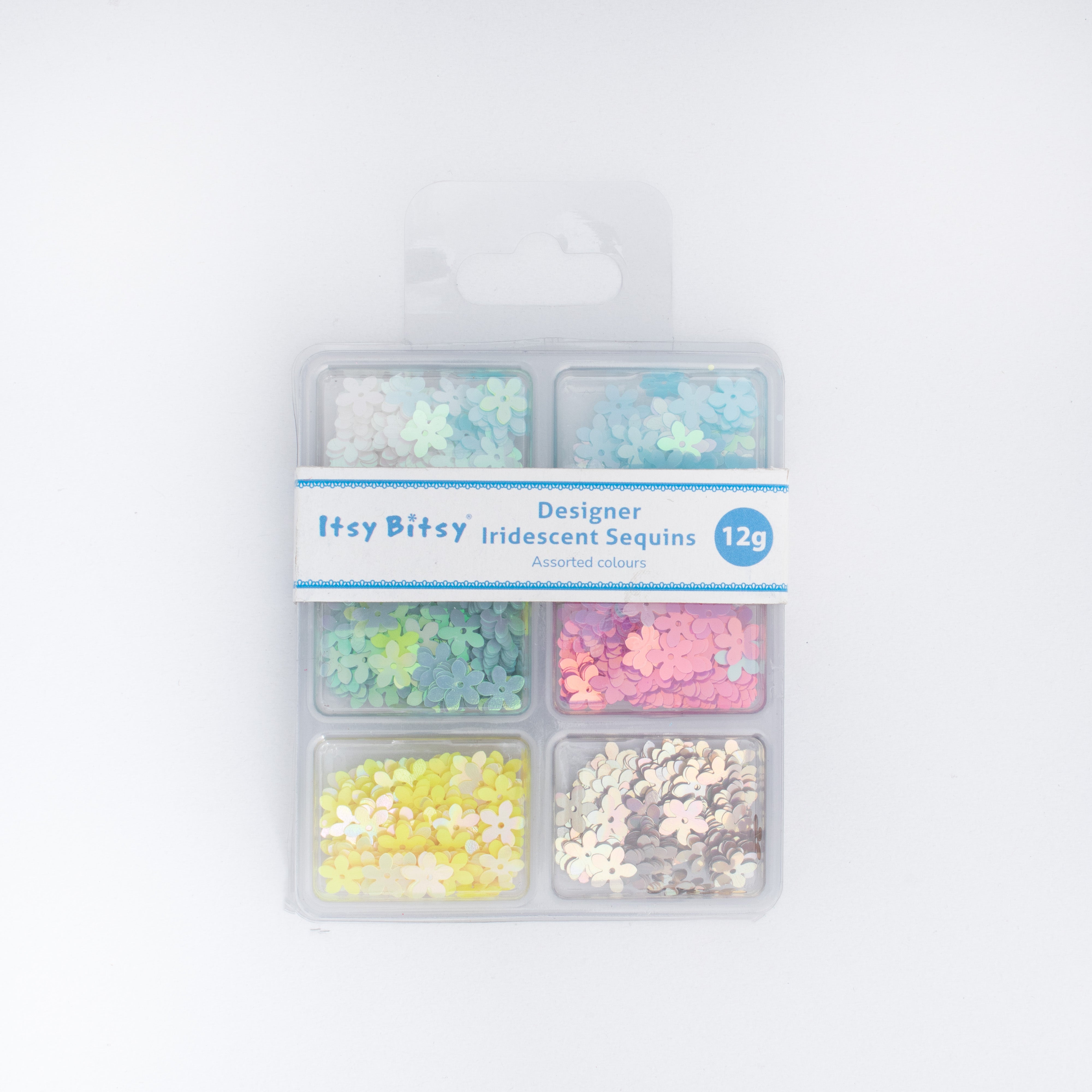 Flower Sequins Sky Dazzle 10mm 6 Colours 6 Comp X 2gm Each Blister