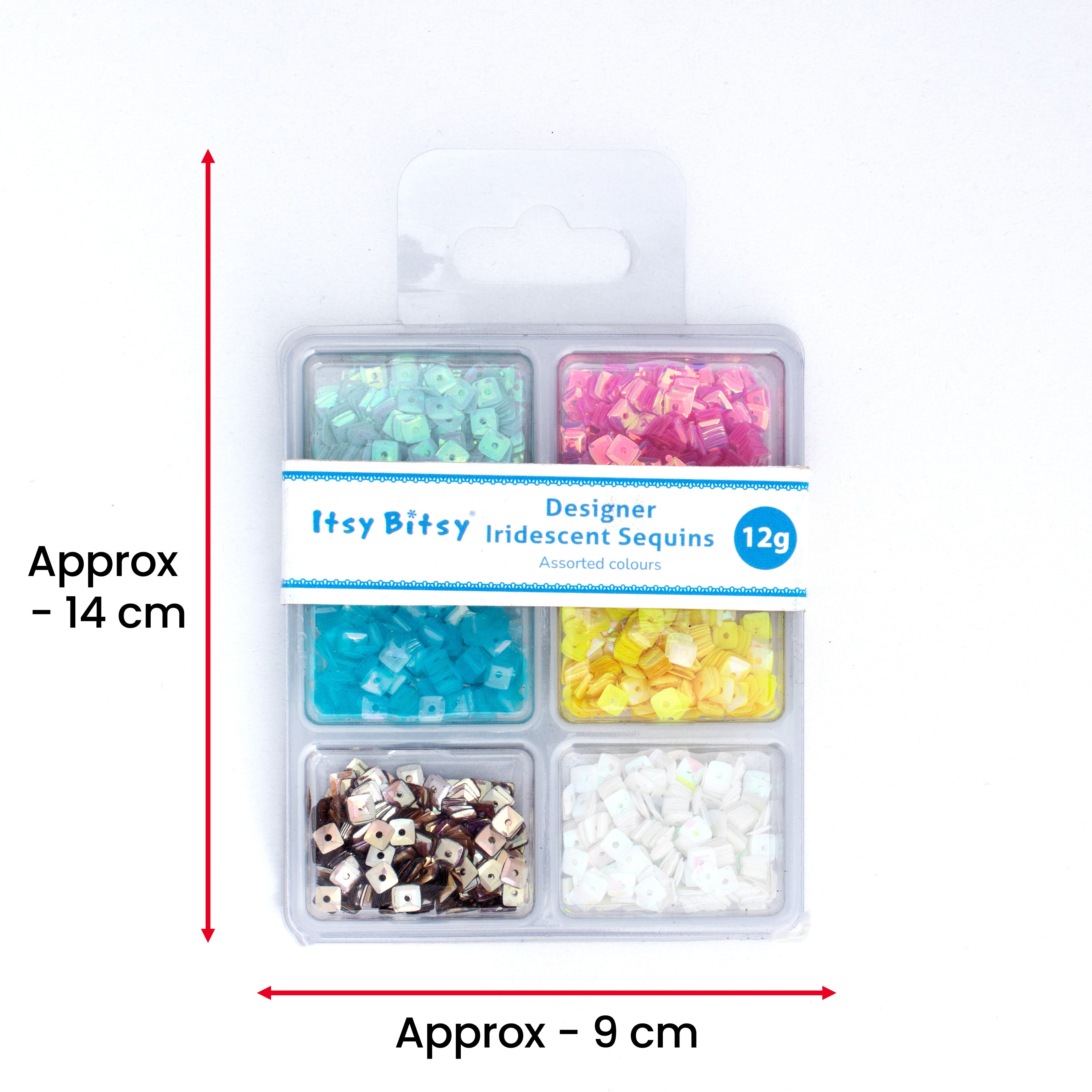 Square Sequins Shimmer Sky 5mm 6 Colours 6 Comp X 2gm Each Blister