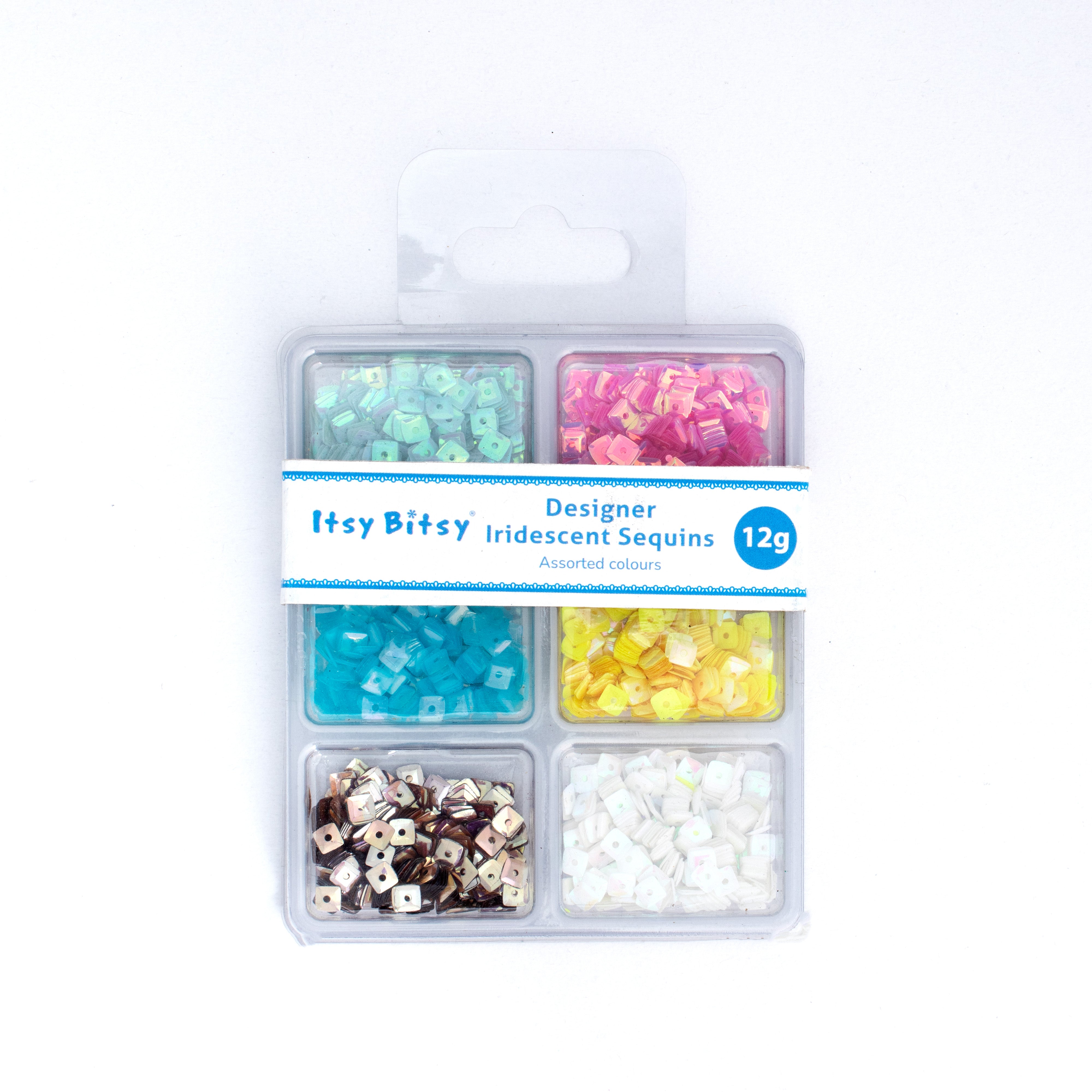 Square Sequins Shimmer Sky 5mm 6 Colours 6 Comp X 2gm Each Blister