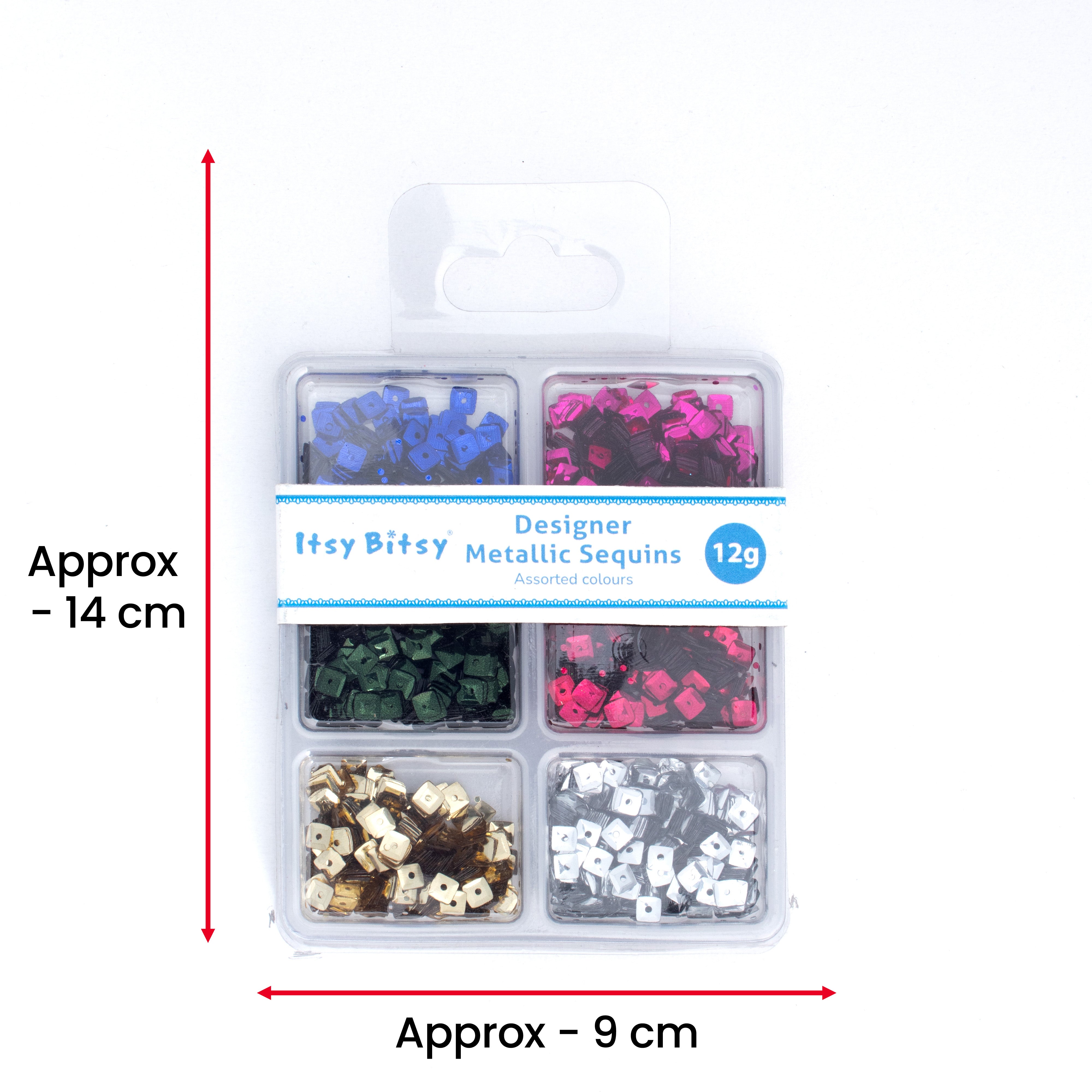 Square Sequins Jewel Berry 5mm 6 Colours 6 Comp X 2gm Each Blister