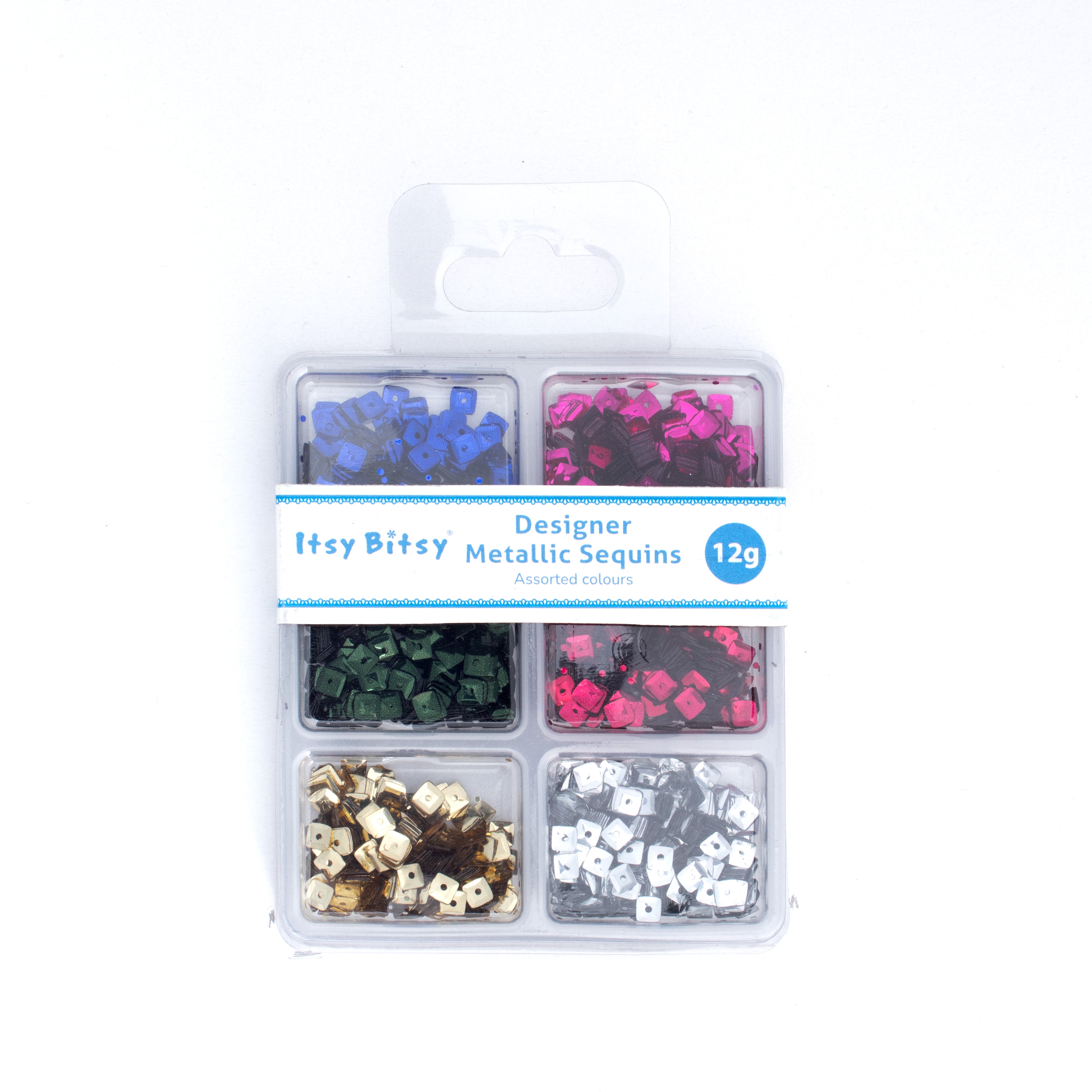 Square Sequins Jewel Berry 5mm 6 Colours 6 Comp X 2gm Each Blister
