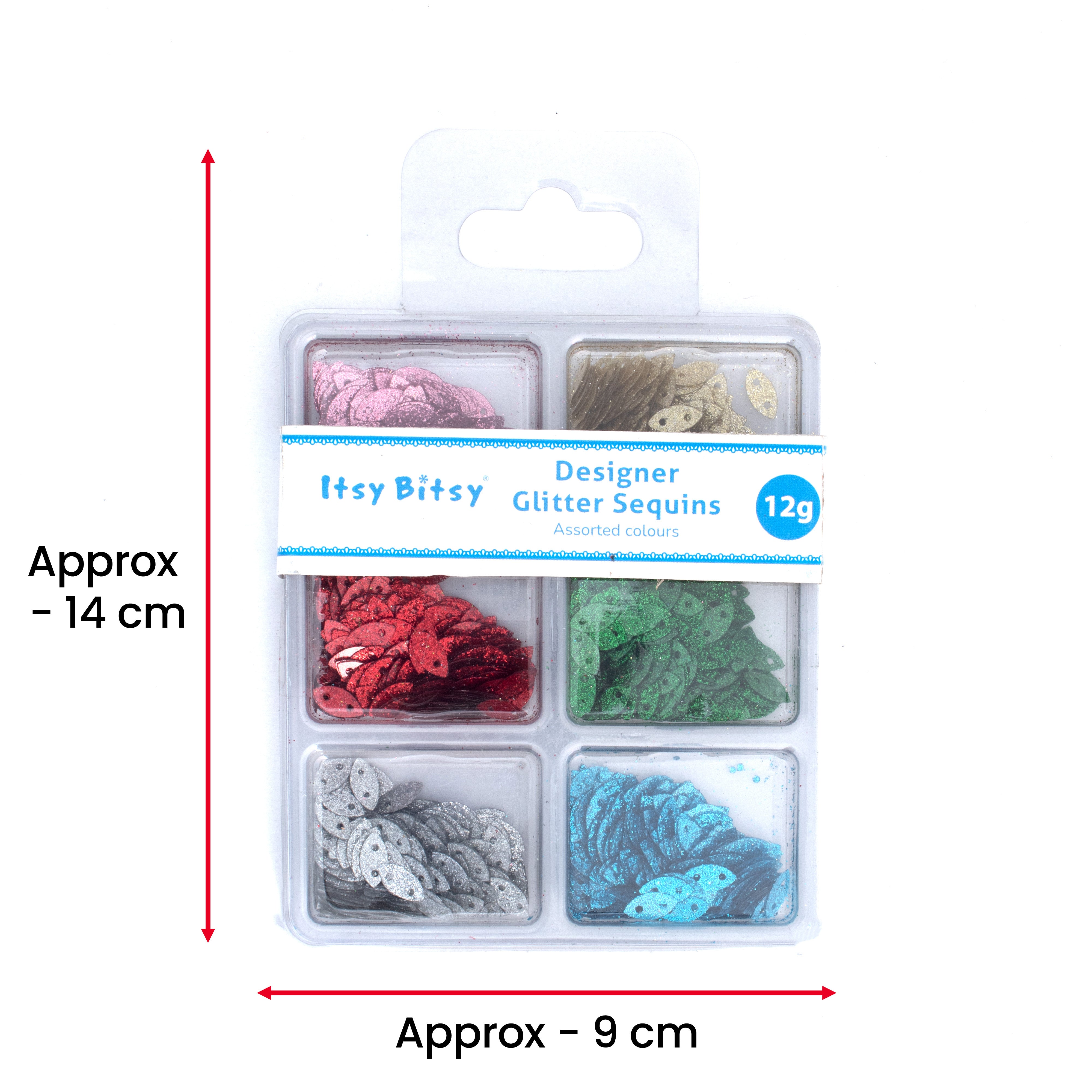 Leaf Sequins Festive Shimmer 5x10mm 6 Colours 6 Comp X 2gm Each Blister