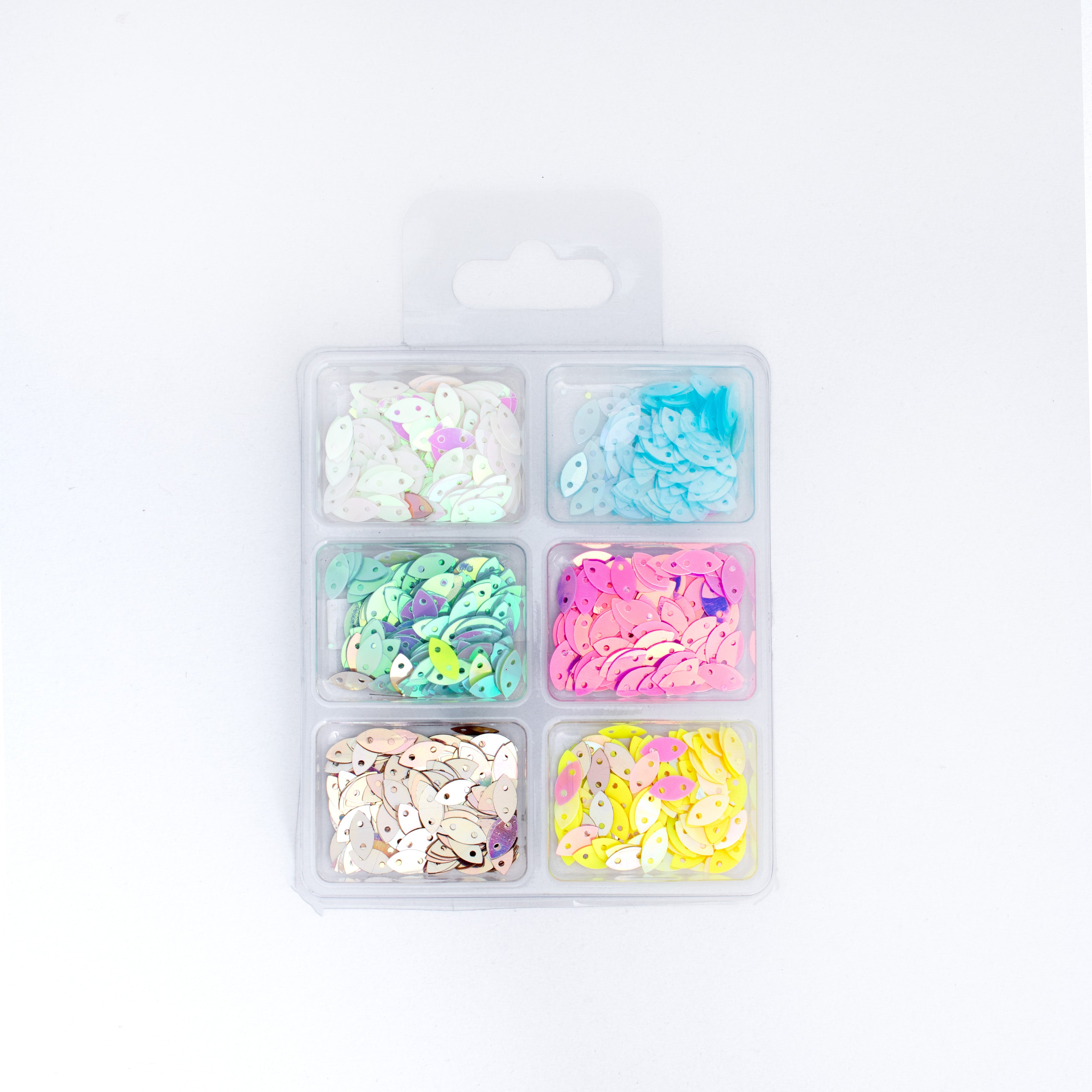 Leaf Sequins Sky Dazzle 5x10mm 6 Colours 6 Comp X 2gm Each Blister