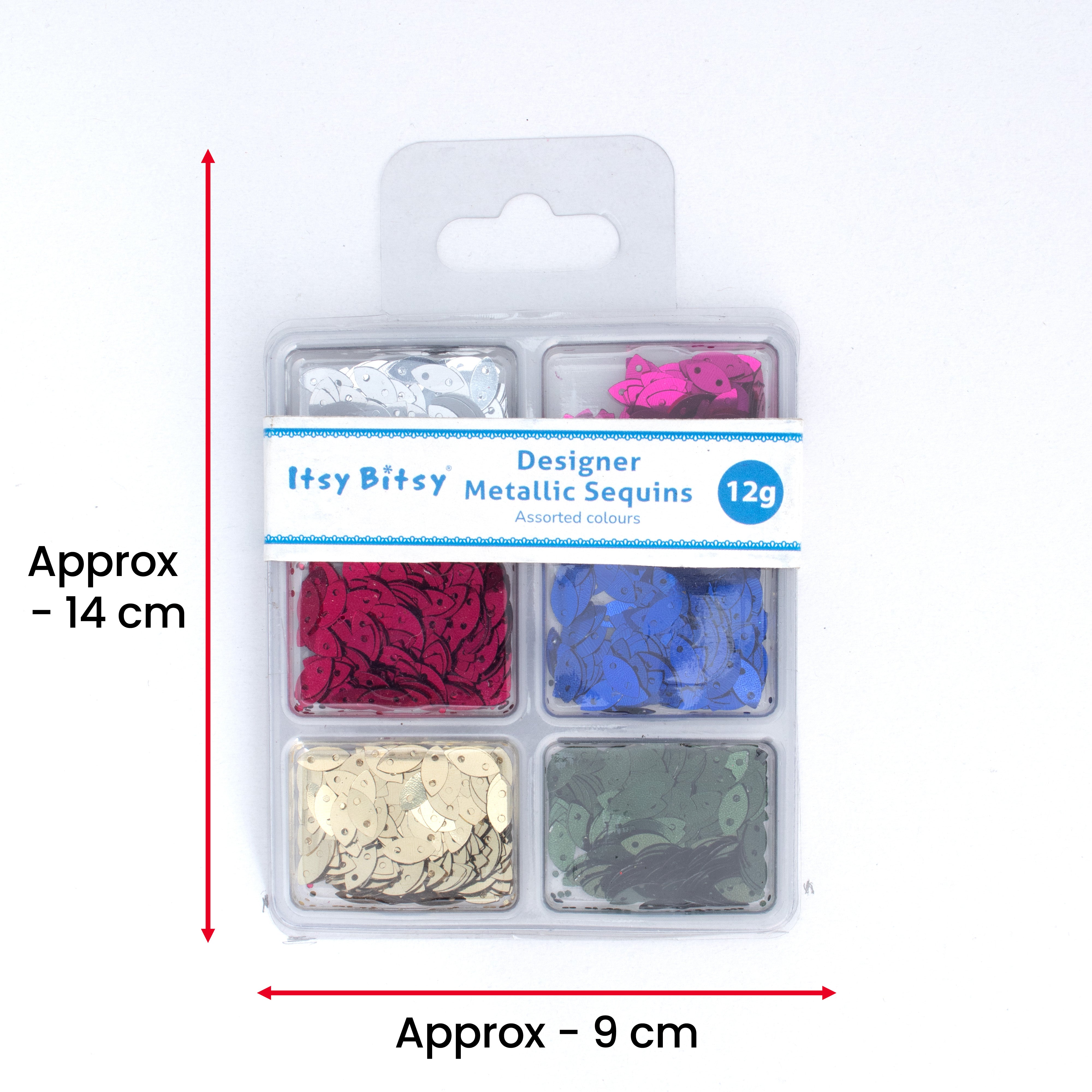 Leaf Sequins Jewel Berry 6 Colours 6 Comp X 2gm Each Blister