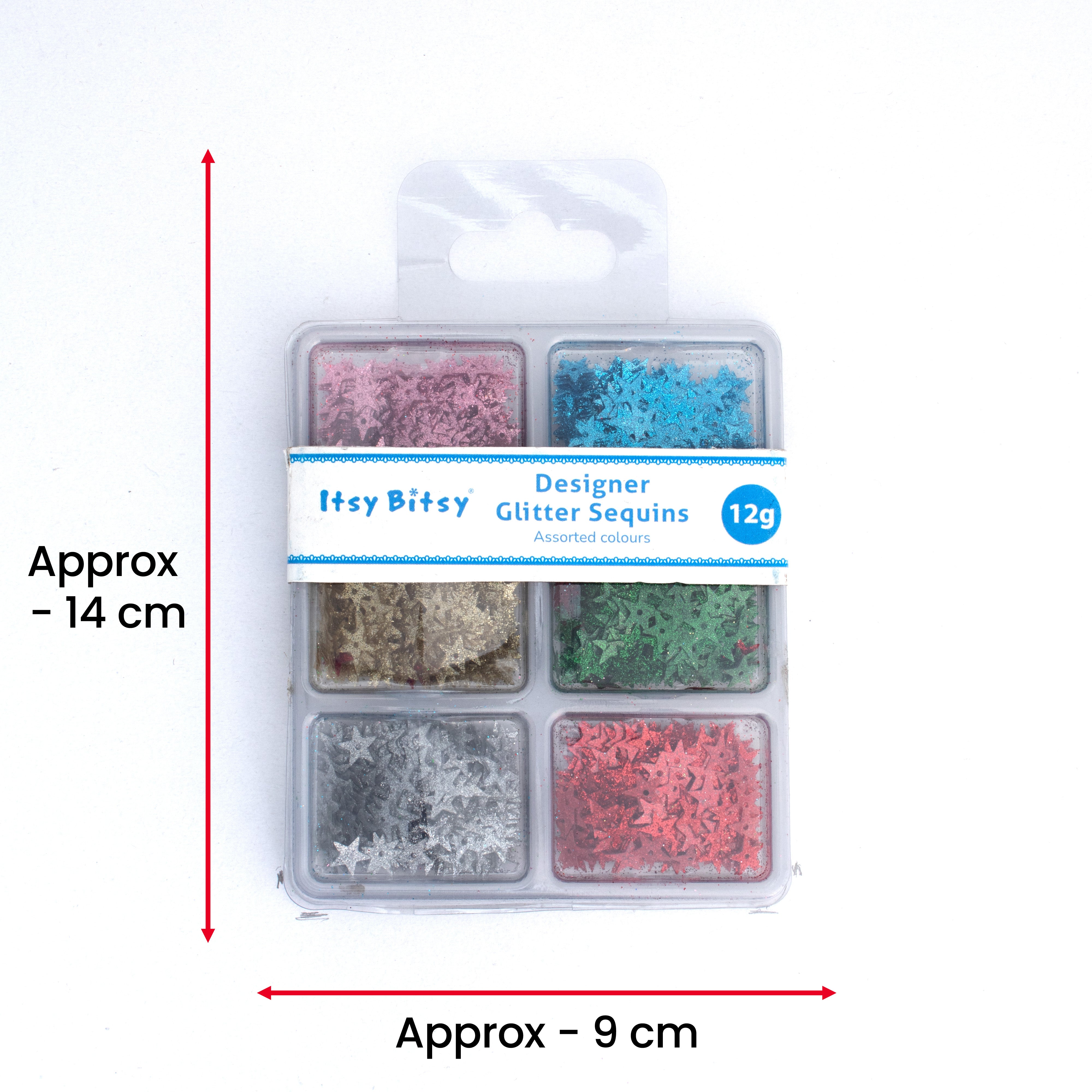 Star Sequins Metallic Twinkle 8mm 6 Colours 6 Comp X 2gm Each Blister