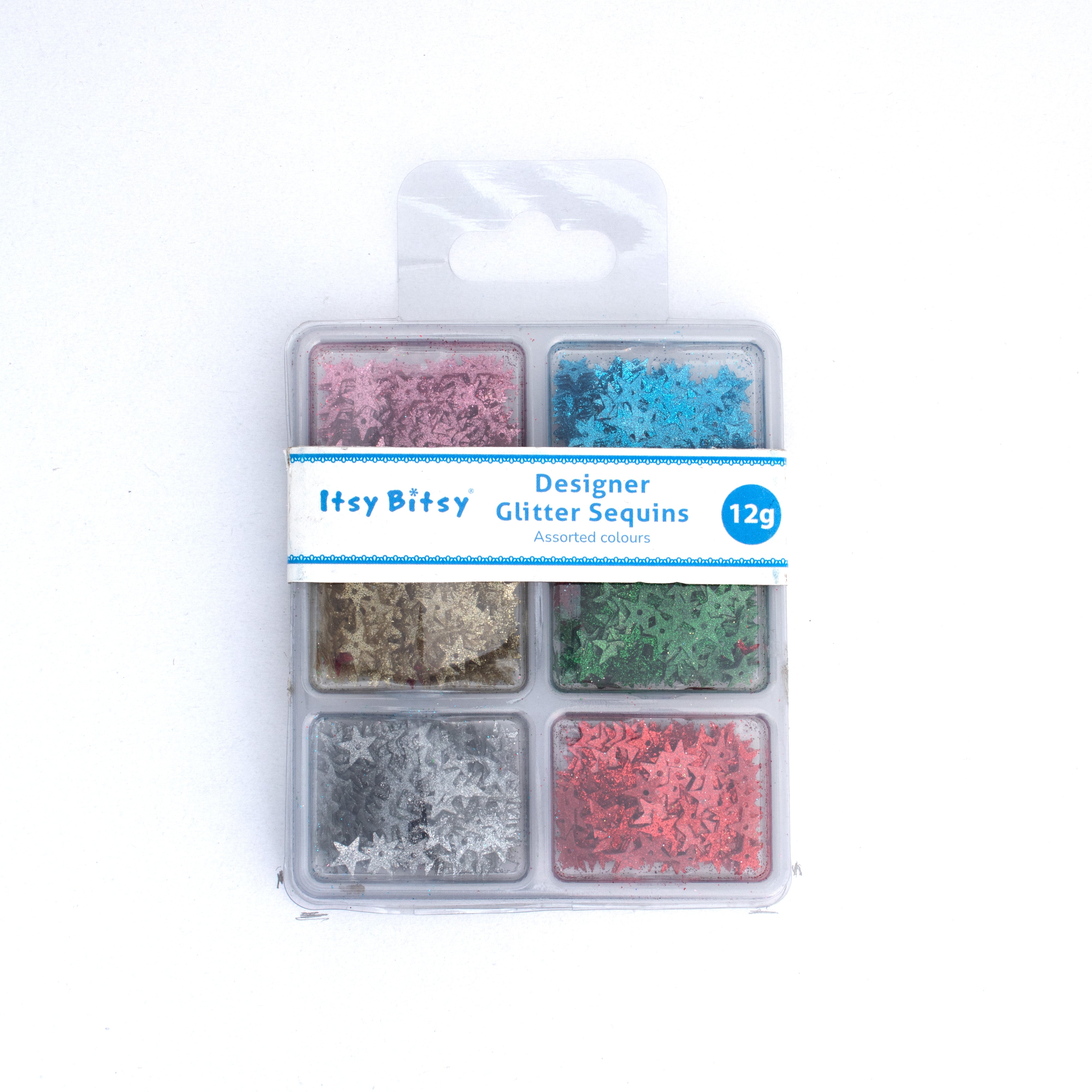 Star Sequins Metallic Twinkle 8mm 6 Colours 6 Comp X 2gm Each Blister