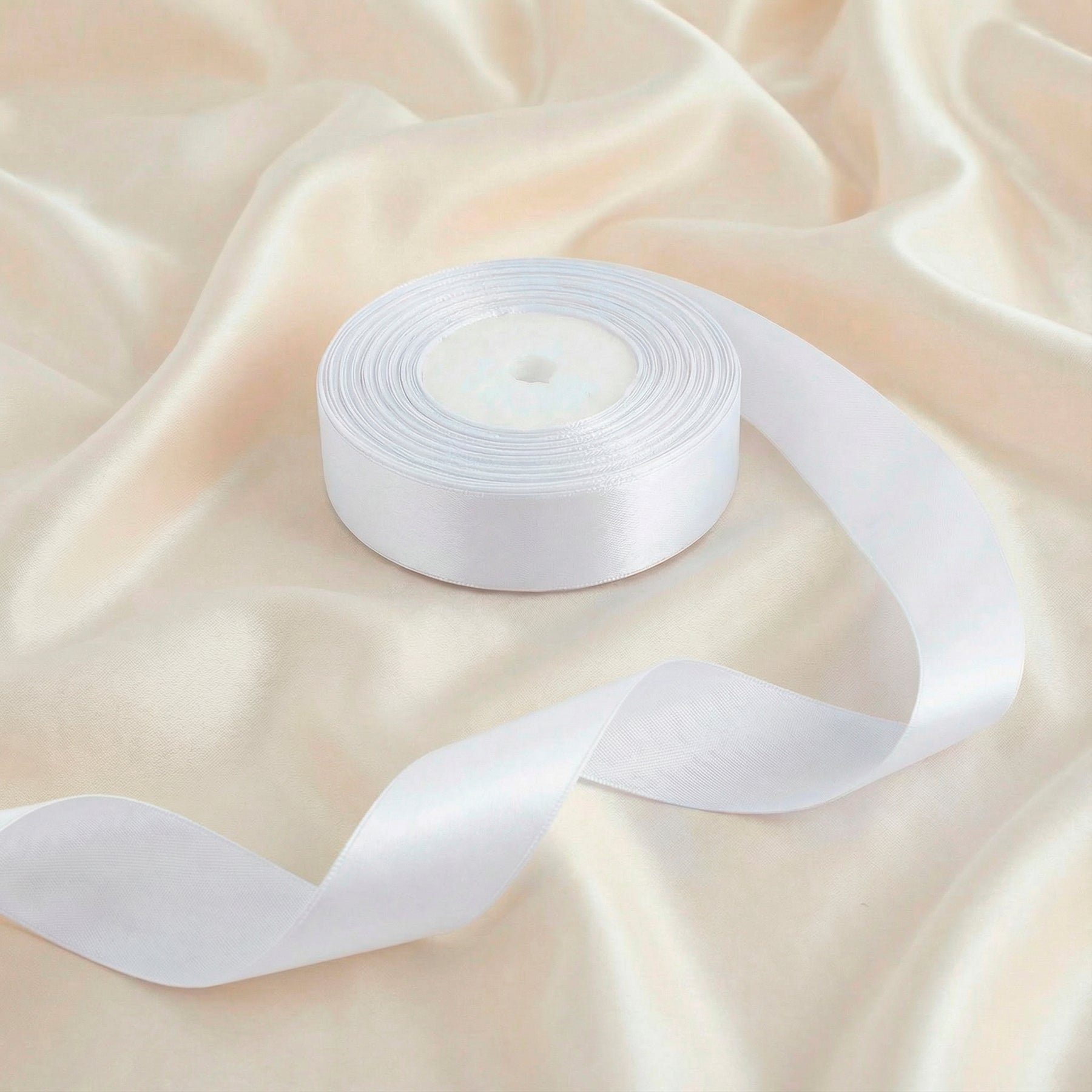 Satin Ribbon 25Mm 50Mtr White – Itsy Bitsy
