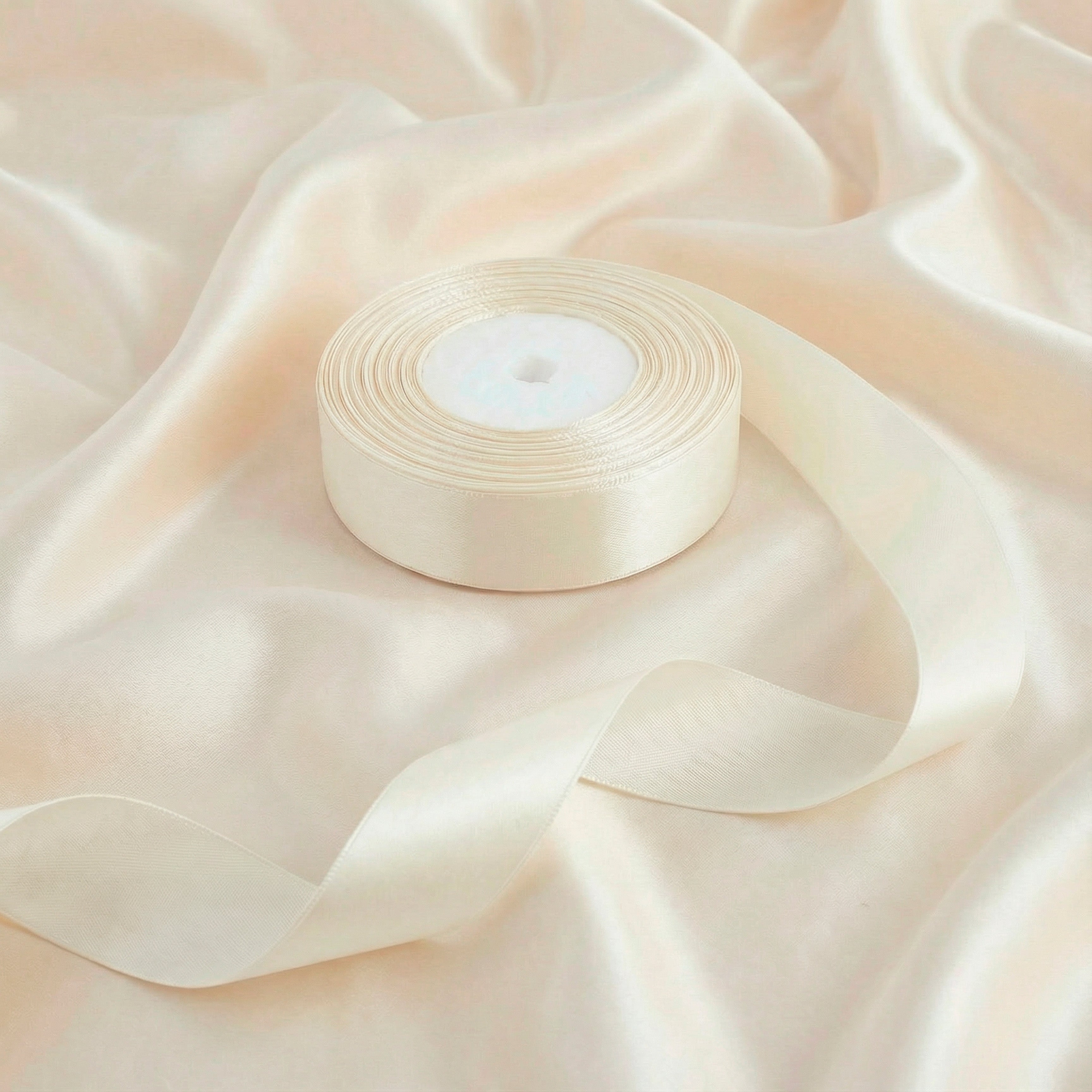 Satin Ribbon 25Mm 50Mtr Off White
