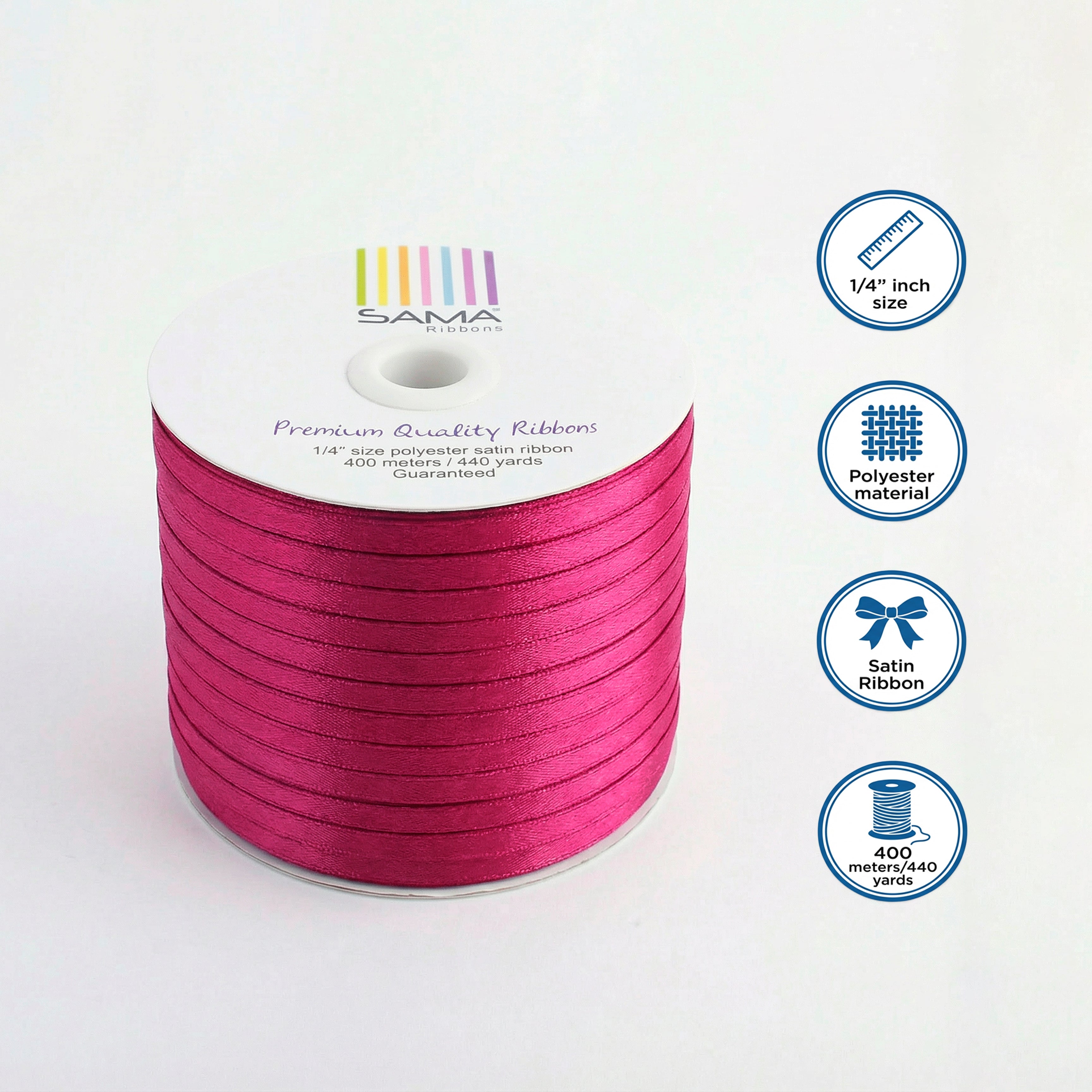 Satin Ribbon 6Mm 400Mtr Hot Pink