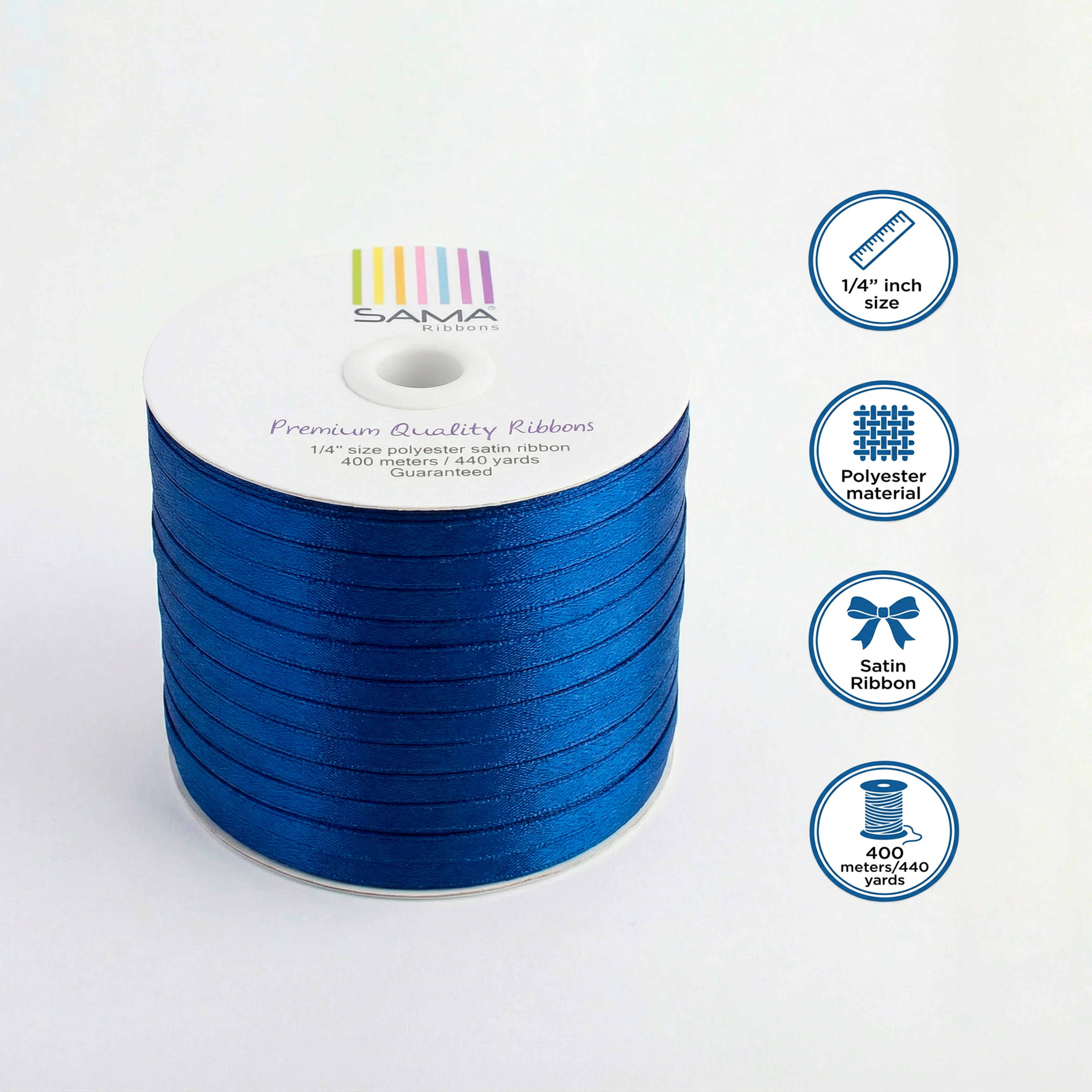 Satin Ribbon 6Mm 400Mtr Royal Blue