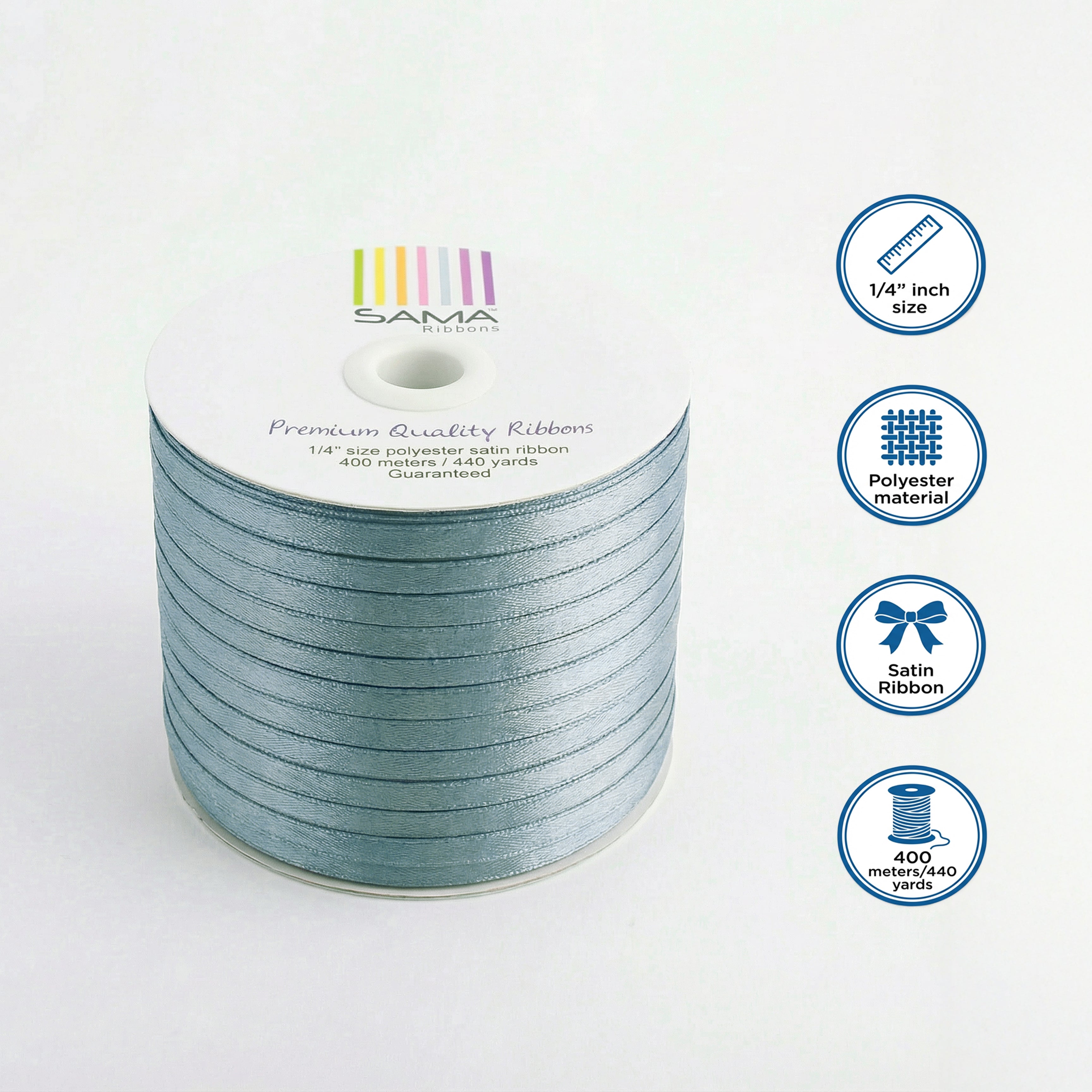 Satin Ribbon 6Mm 400Mtr Silver