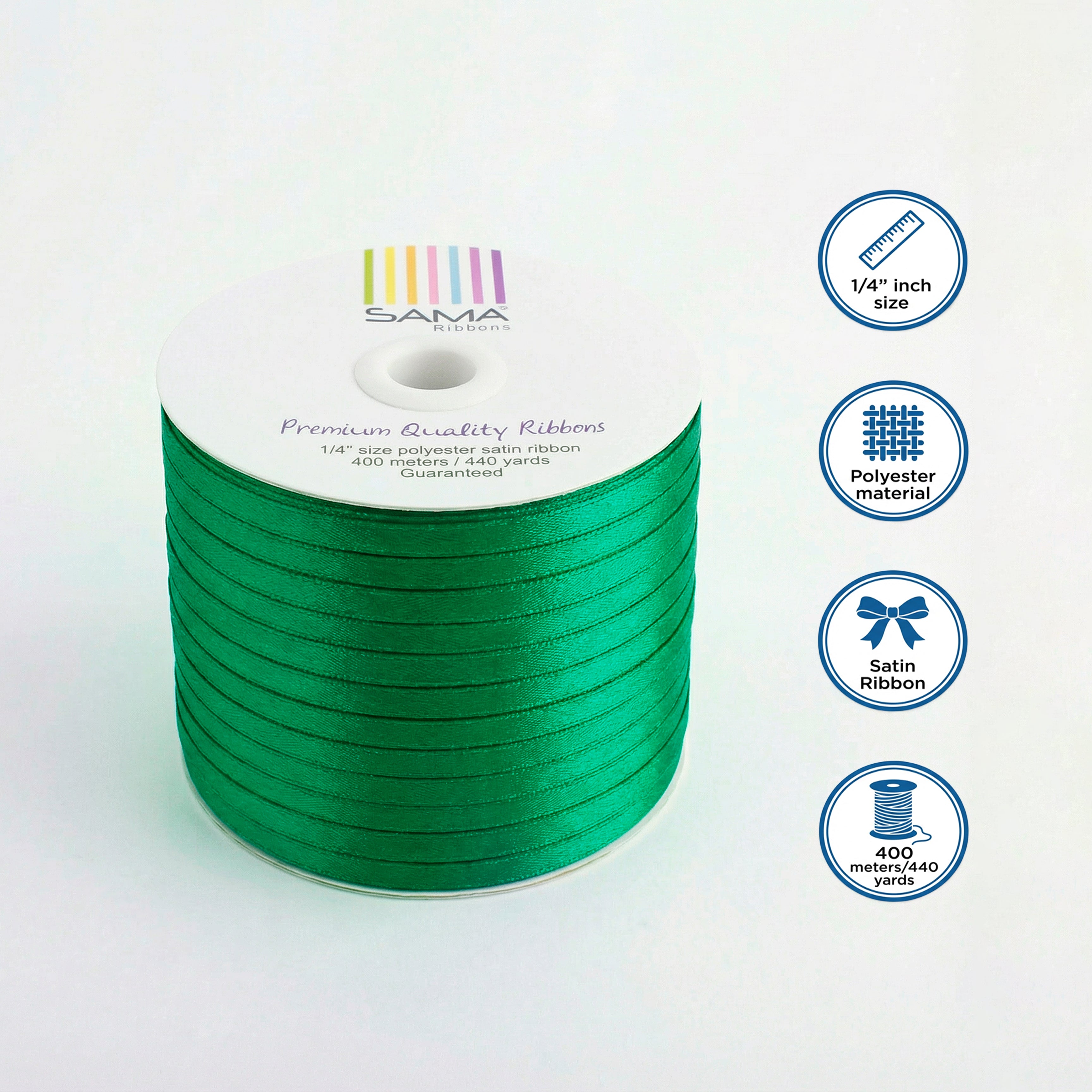 Satin Ribbon 6Mm 400Mtr Green