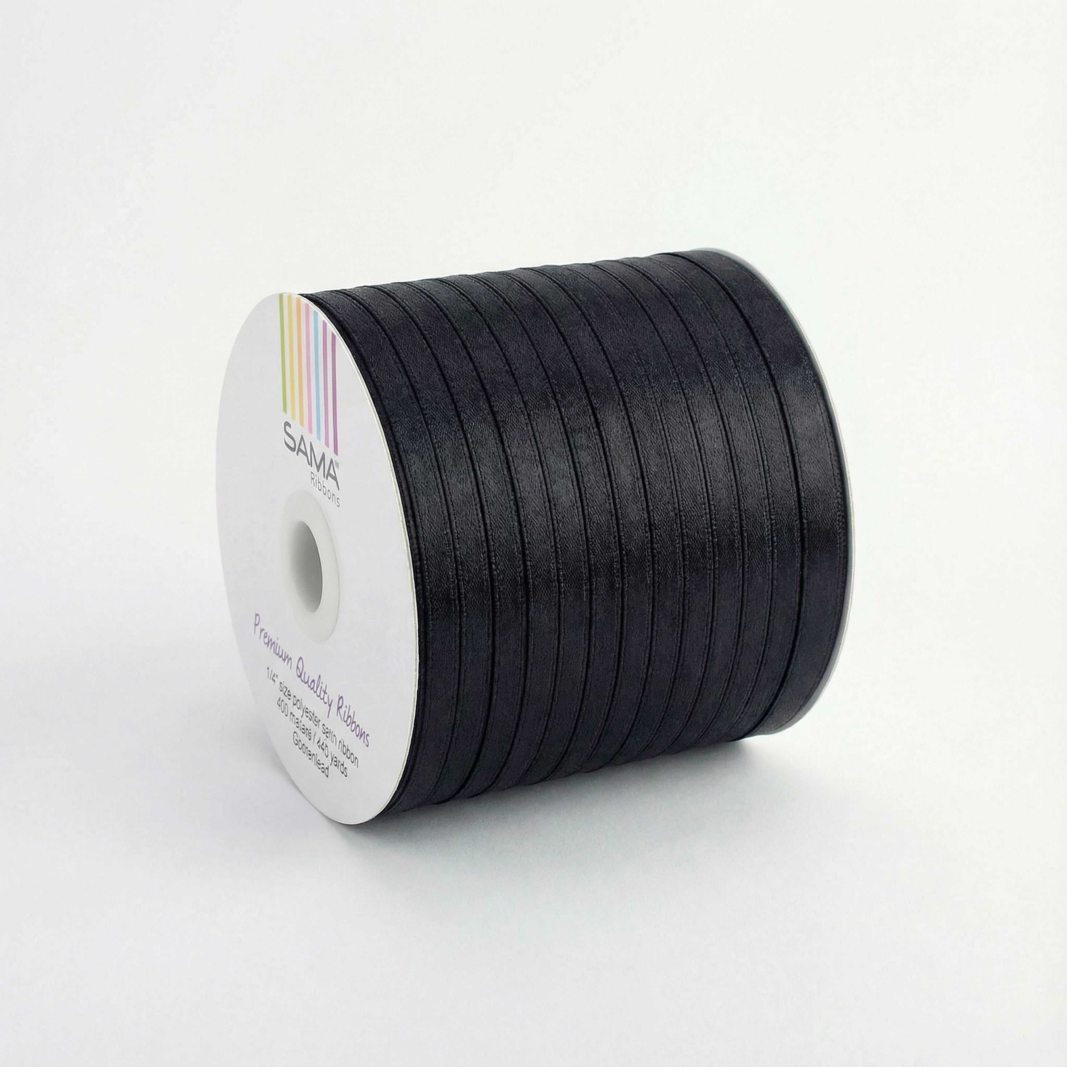 Satin Ribbon 6Mm 400Mtr Black