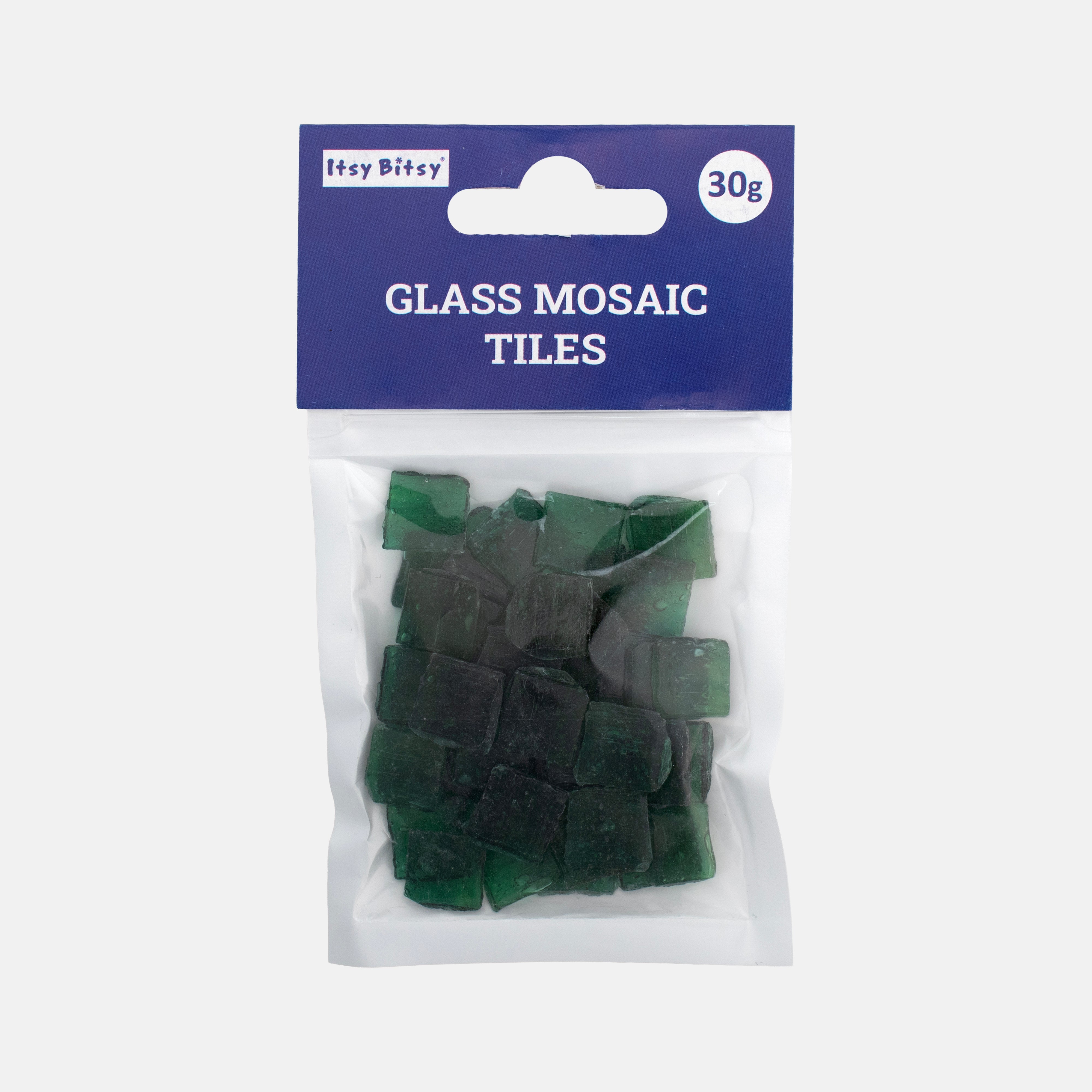 Glass Mosaic Tiles - Green, Square, 2mm, 30gm