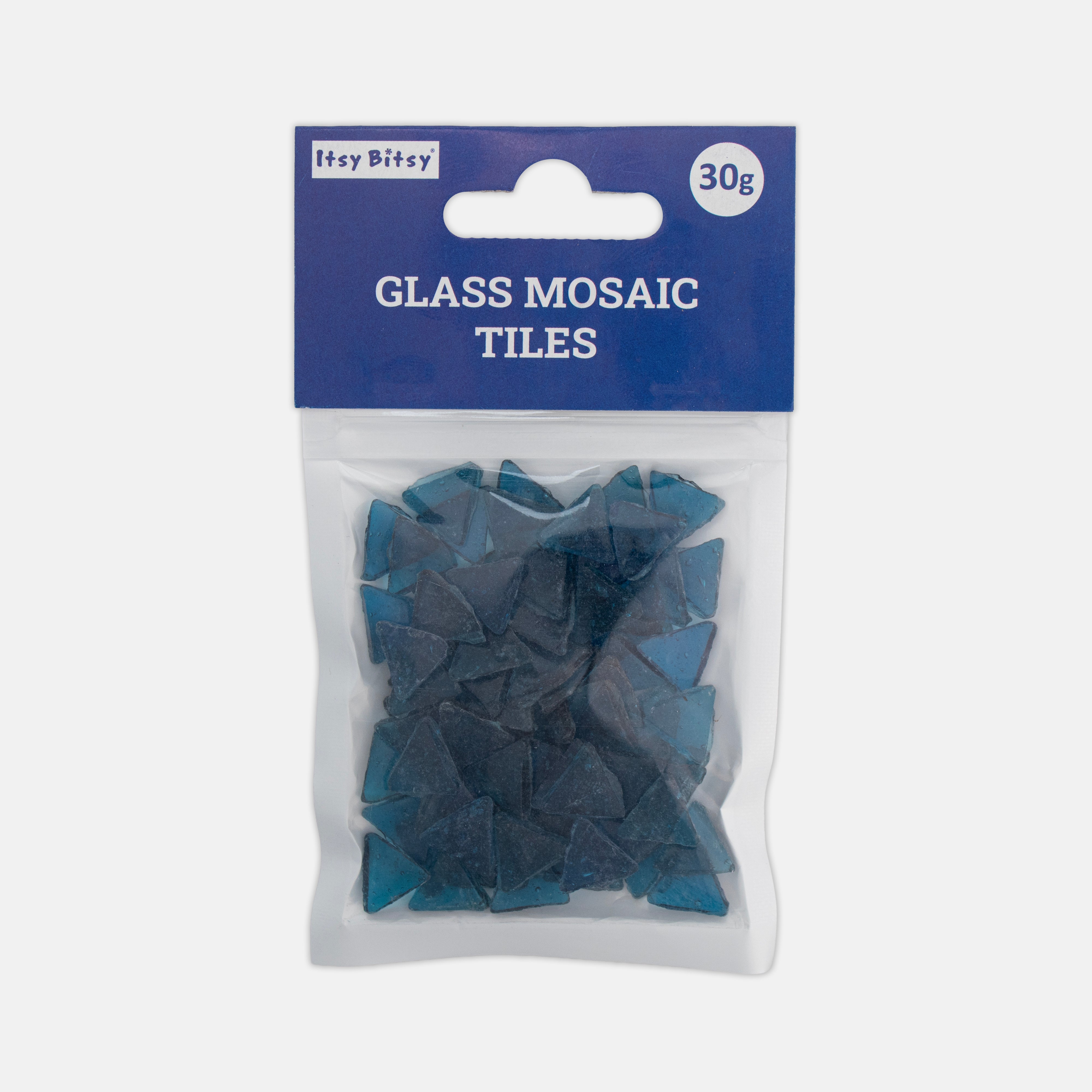 Glass Mosaic Tiles - Blue, Triangle, 2mm, 30gm