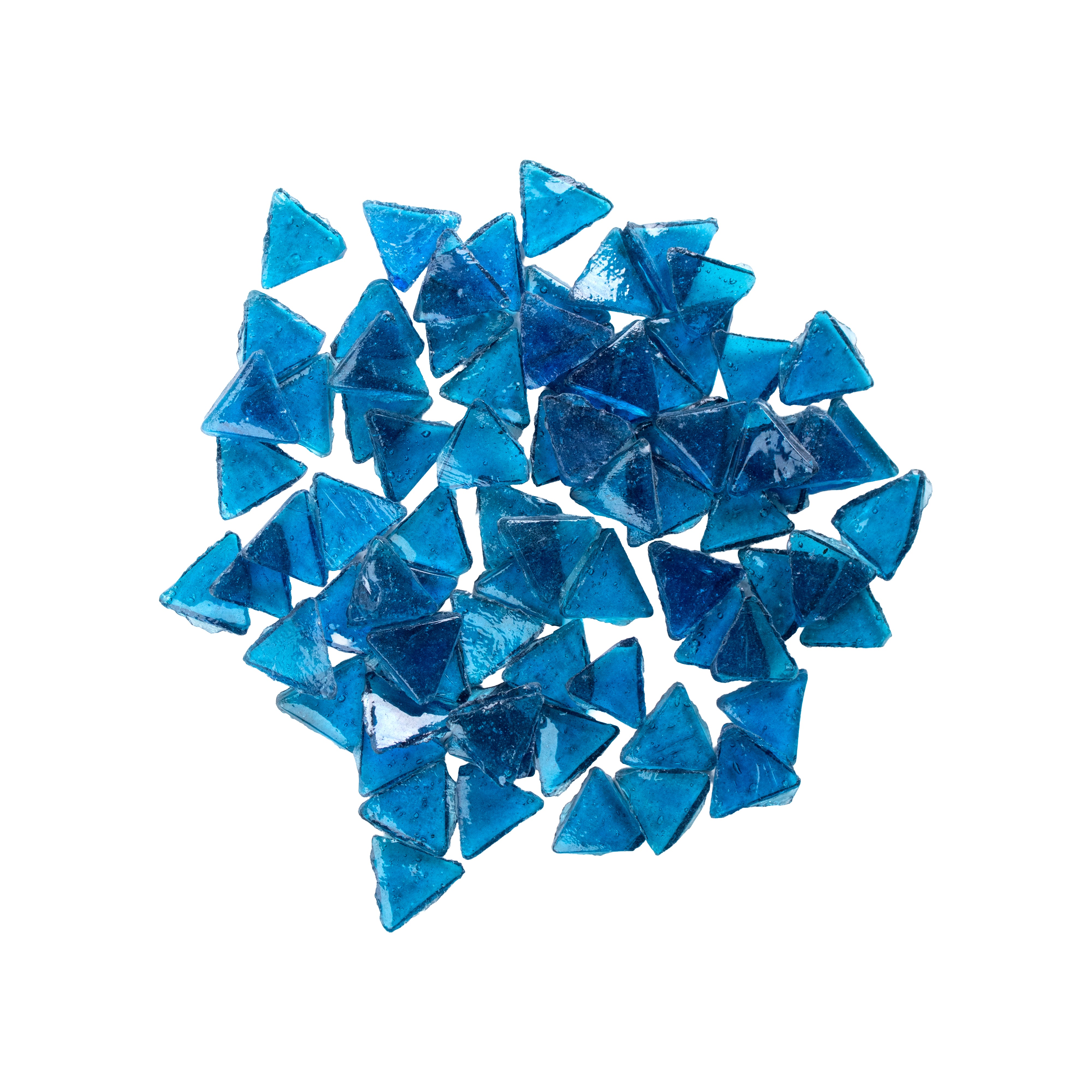 Glass Mosaic Tiles - Blue, Triangle, 2mm, 30gm
