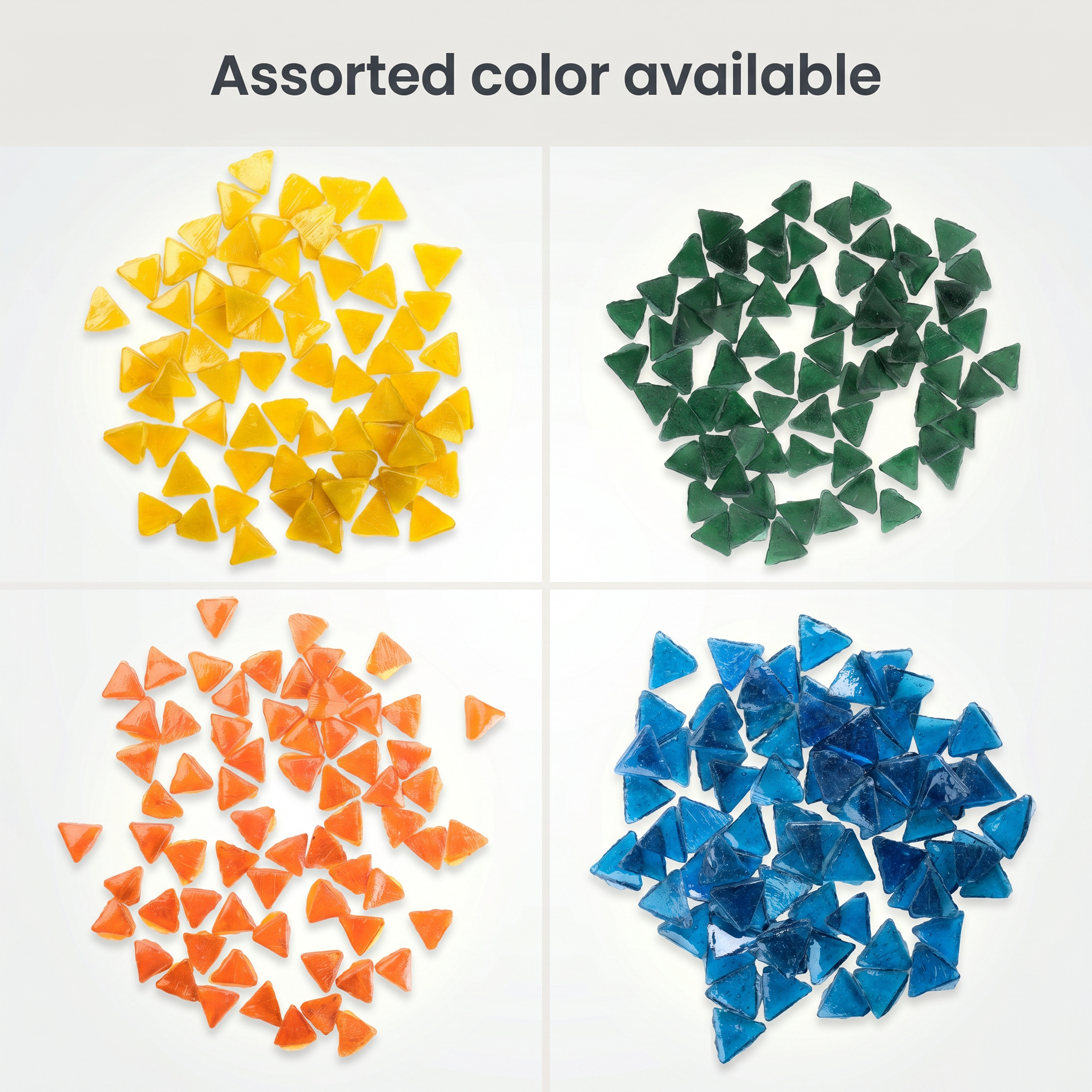 Glass Mosaic Tiles - Blue, Triangle, 2mm, 30gm