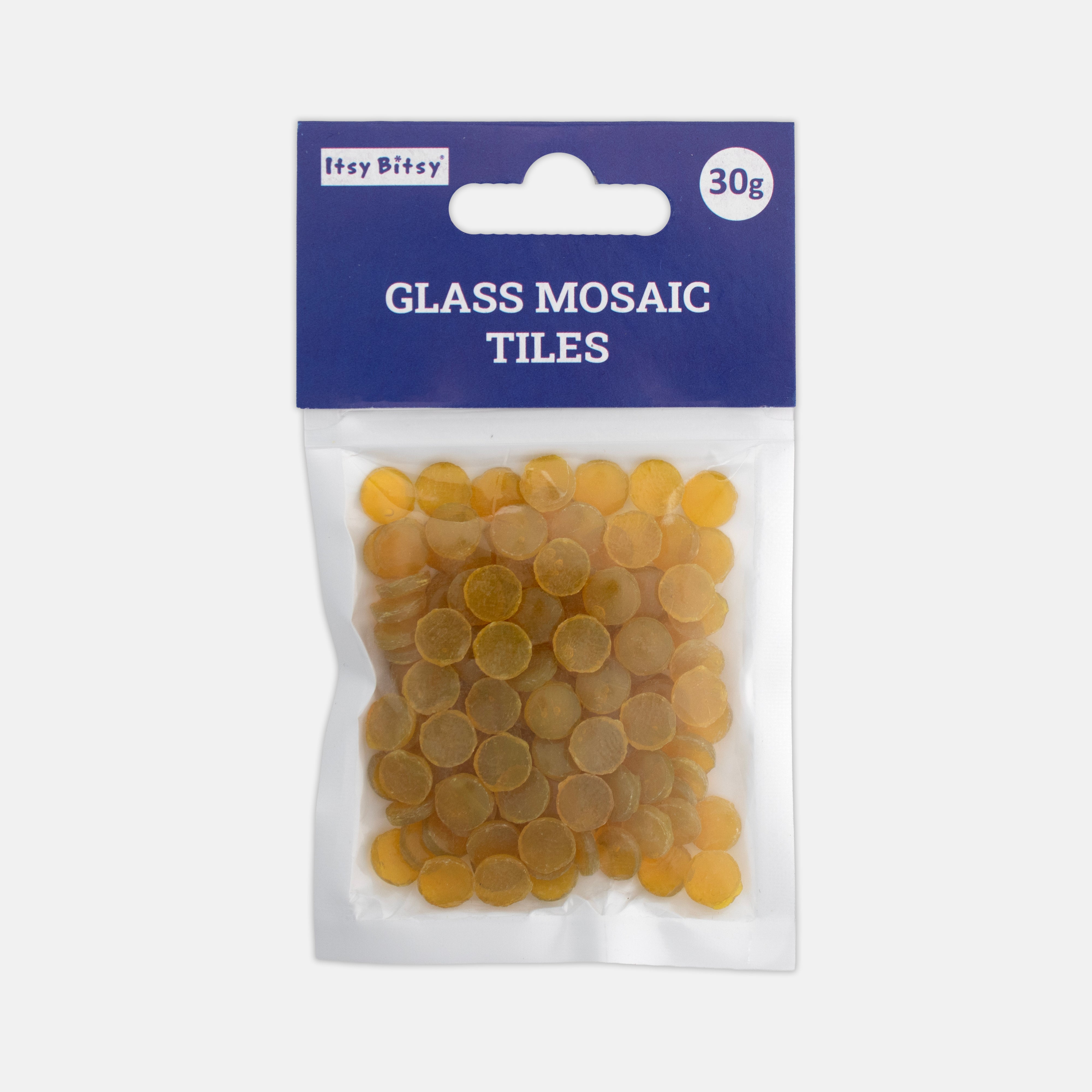 Glass Mosaic Tiles - Yellow, Round, 2mm, 30gm
