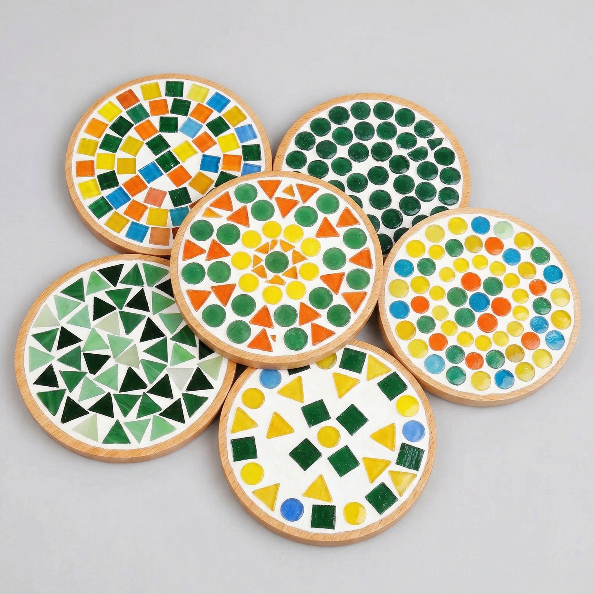 Glass Mosaic Tiles - Yellow, Round, 2mm, 30gm