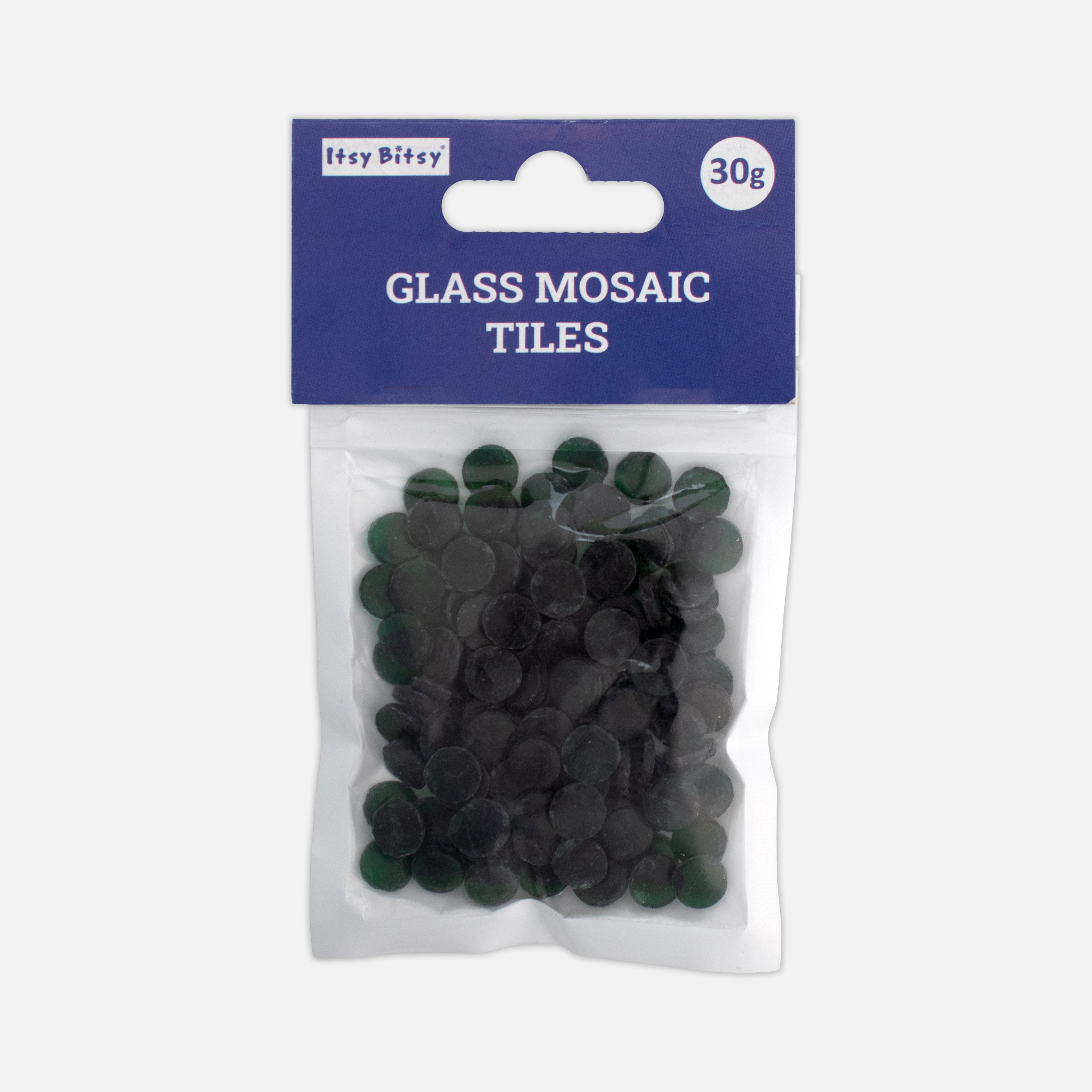 Glass Mosaic Tiles - Green, Round, 2mm, 30gm