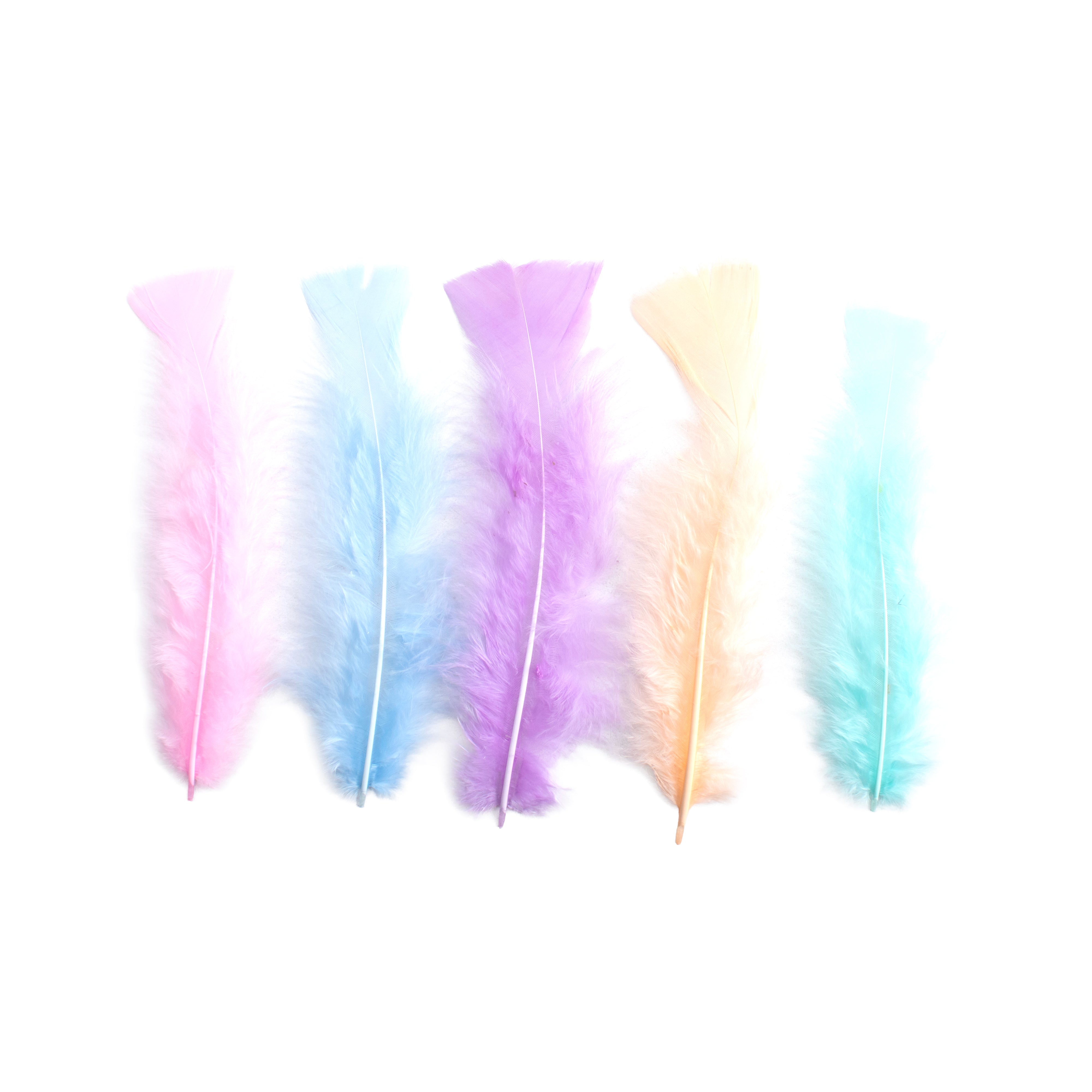 Turkey Feathers Pastel 10 to 15cm 20pc