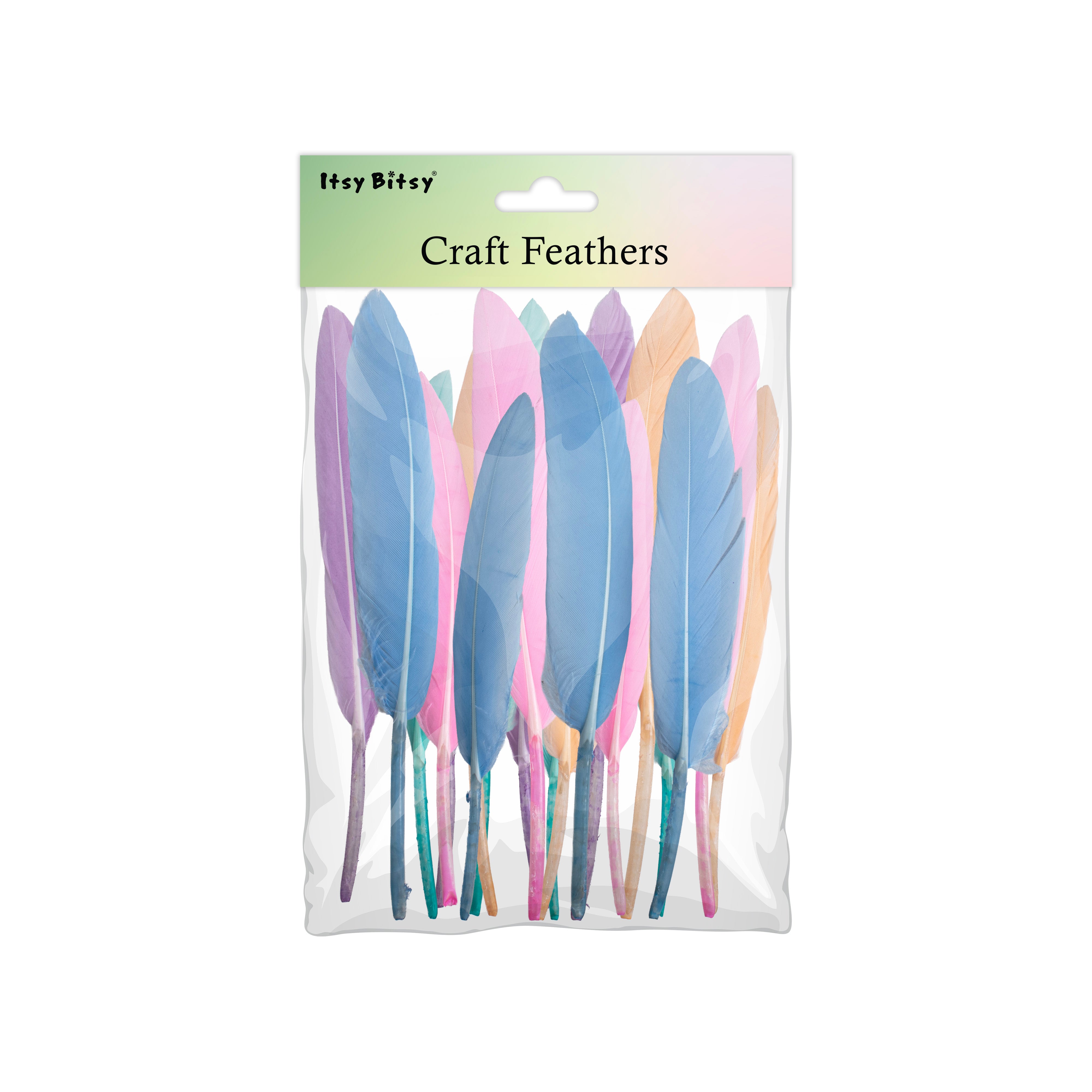 Goose Feathers Pink & Blue 10 to 15cm 20pc