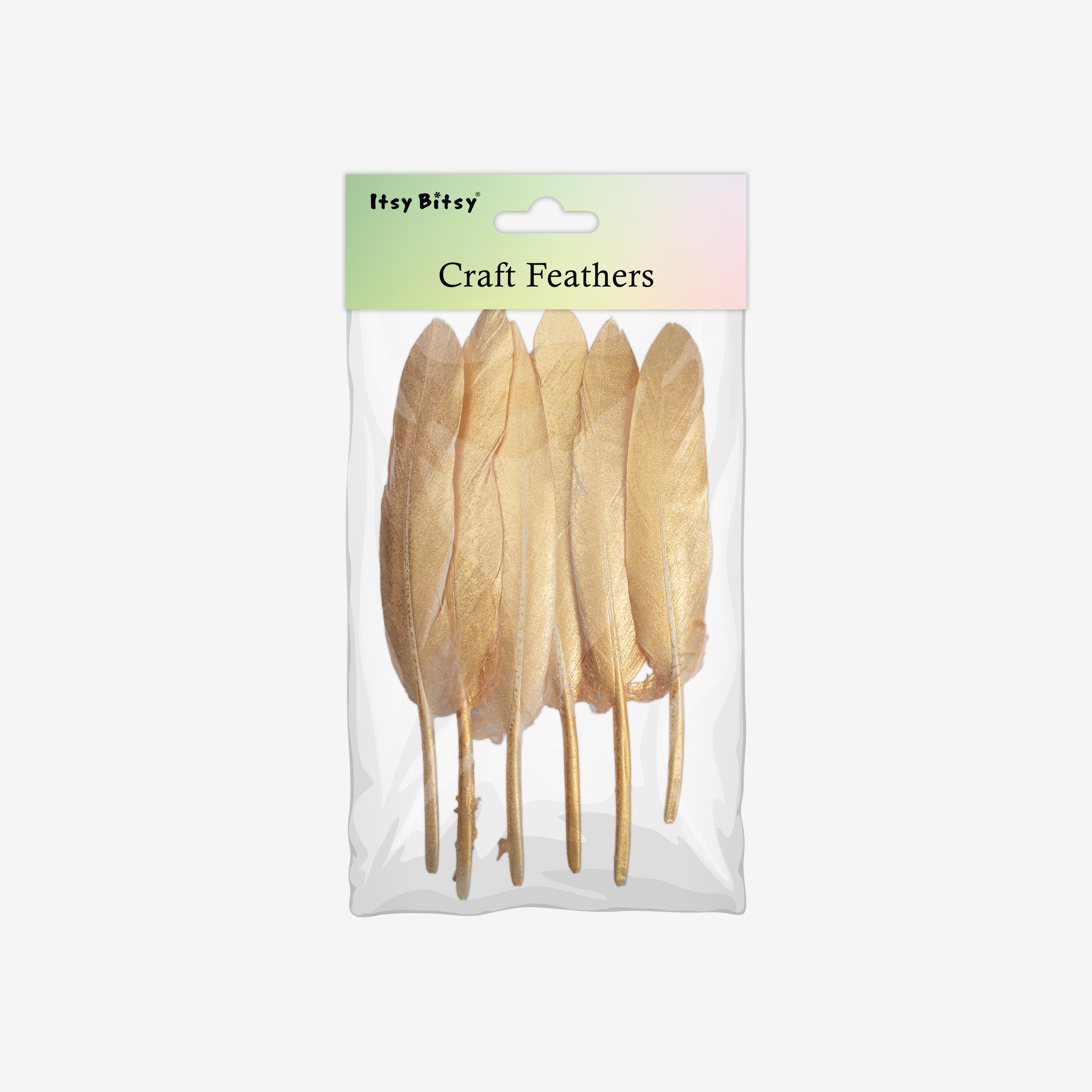 Goose Feathers Gold 10 to 15cm 6pc