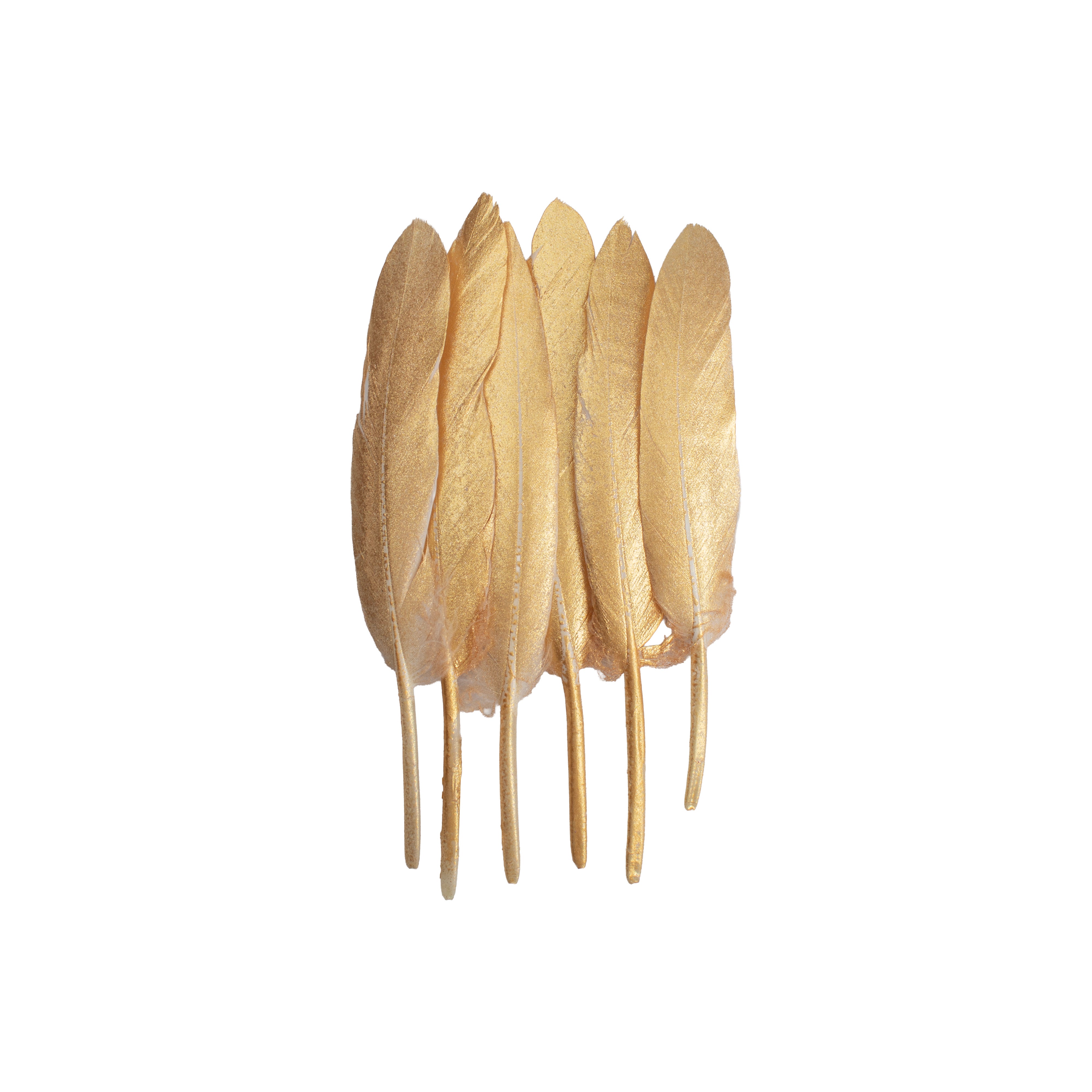 Goose Feathers Gold 10 to 15cm 6pc
