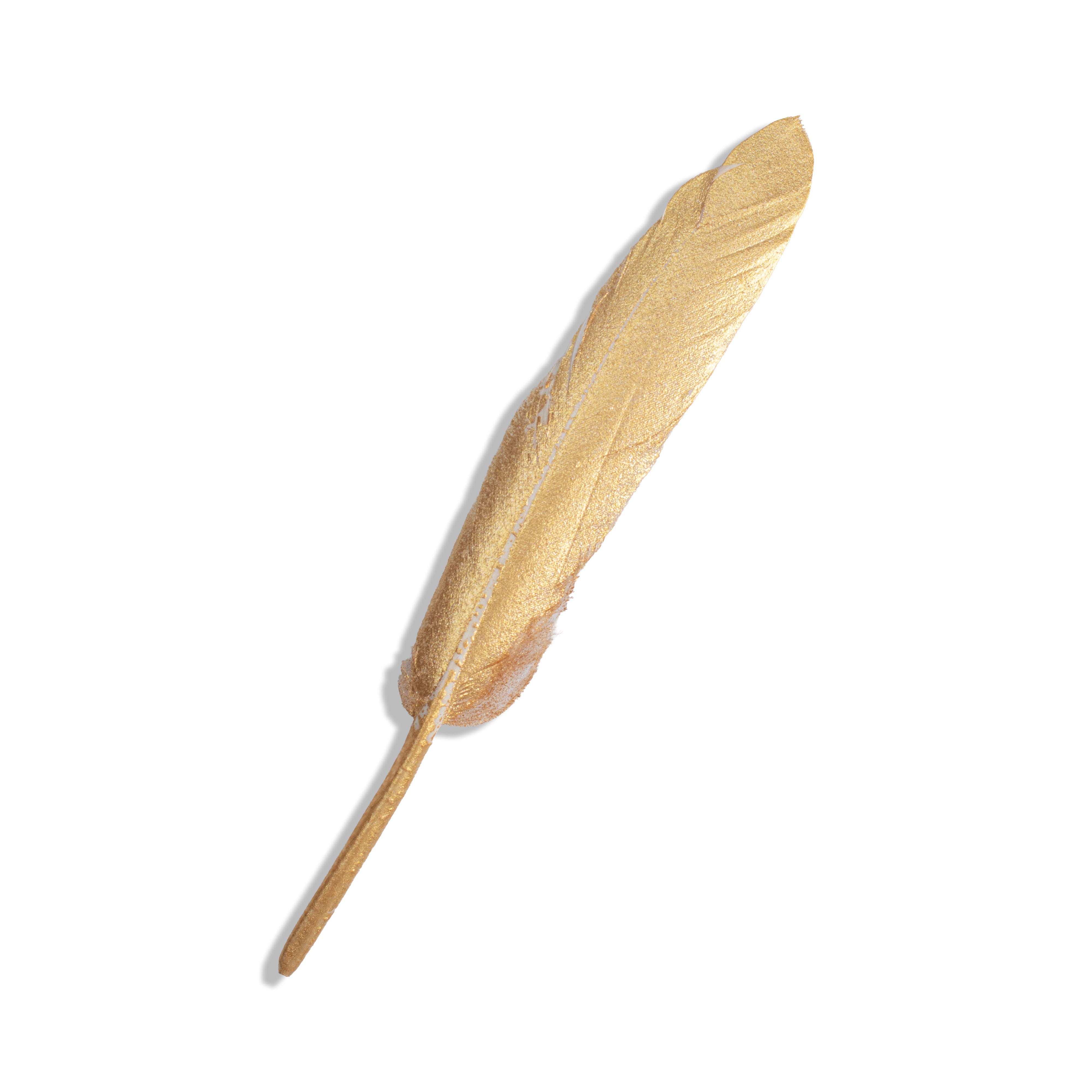 Goose Feathers Gold 10 to 15cm 6pc
