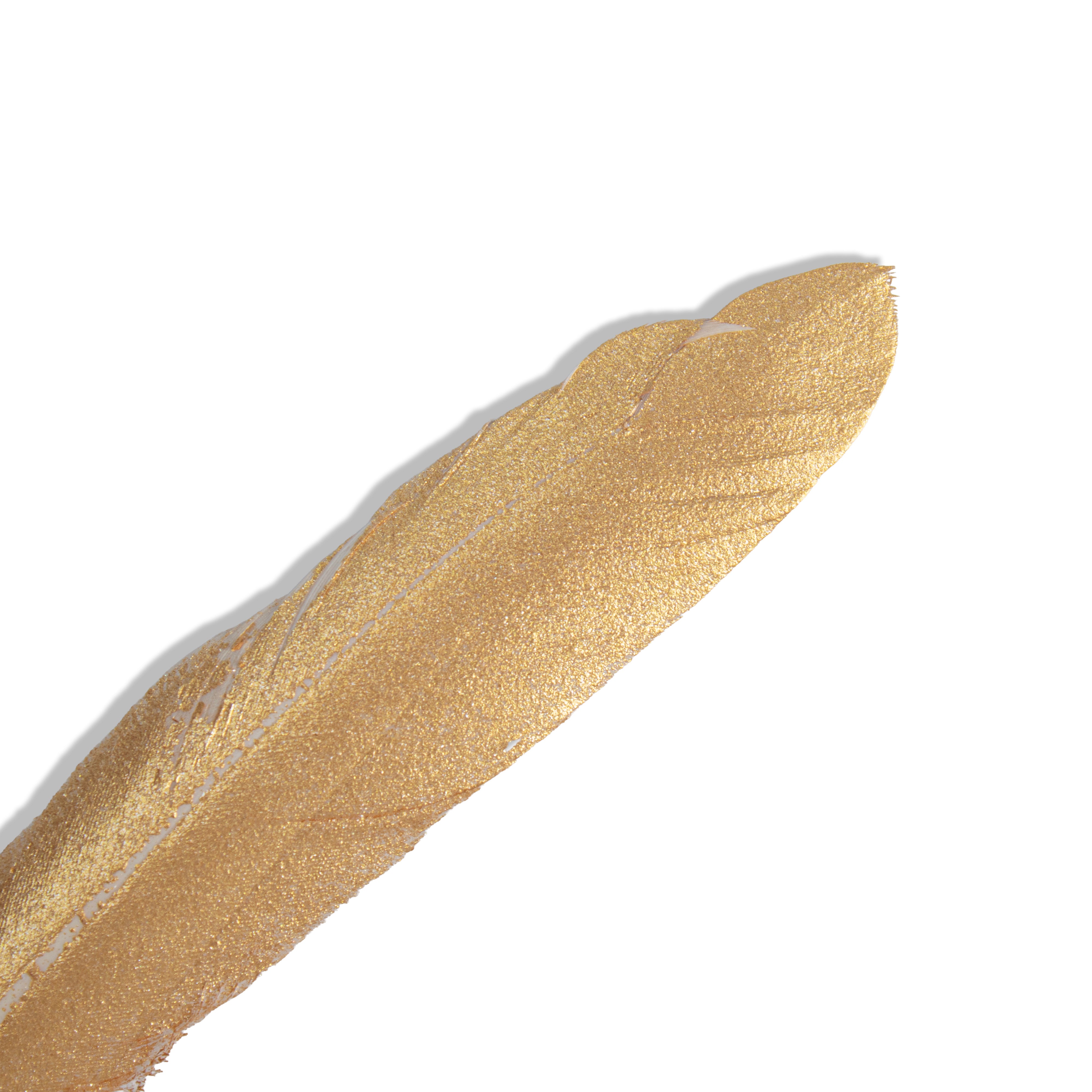 Goose Feathers Gold 10 to 15cm 6pc