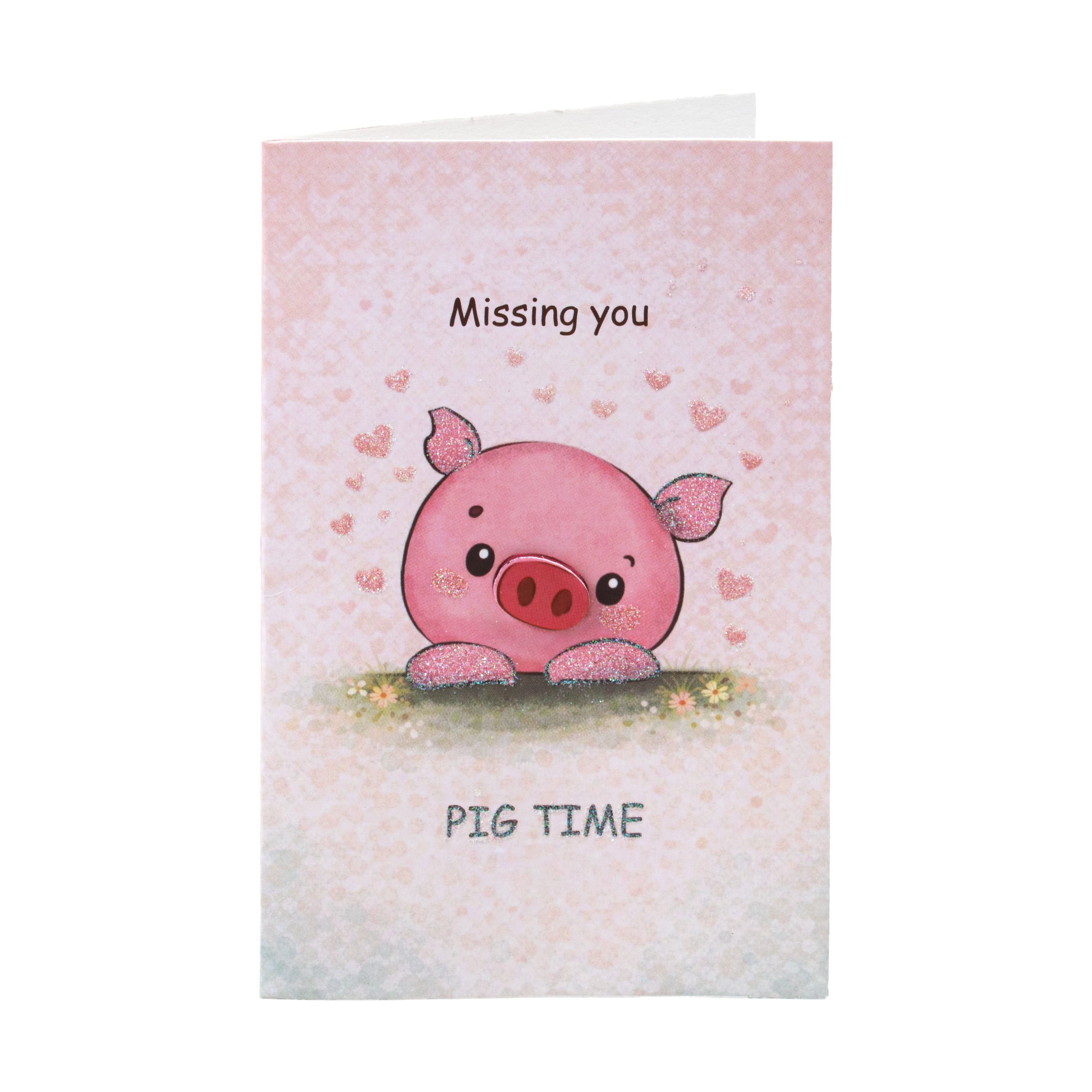Greeting Card & Envelope Missing Pig Time 4 X 6inch 2pc