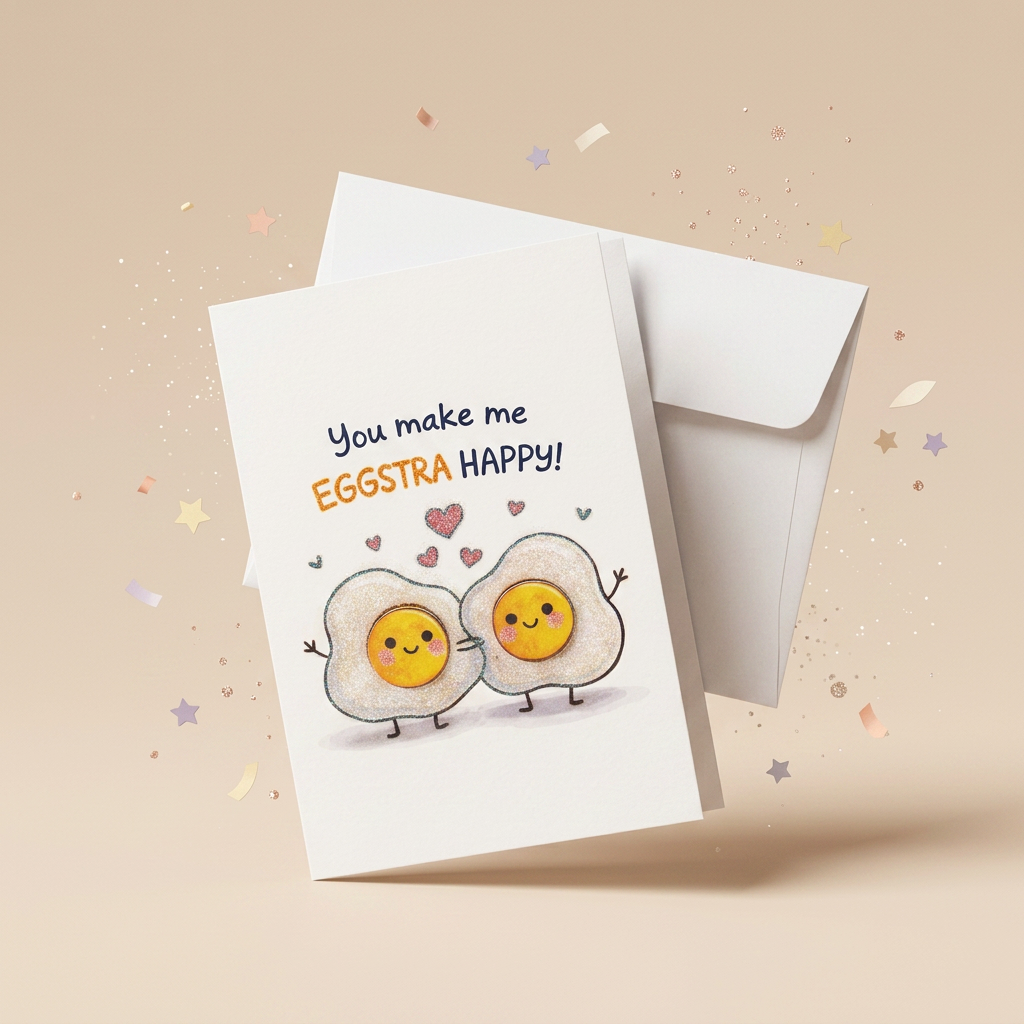 Greeting Card & Envelope Eggstra Happy 4 X 6inch 2pc