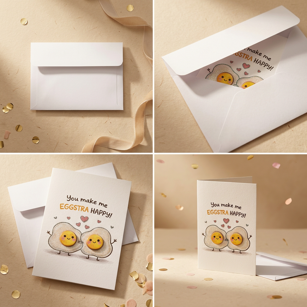 Greeting Card & Envelope Eggstra Happy 4 X 6inch 2pc
