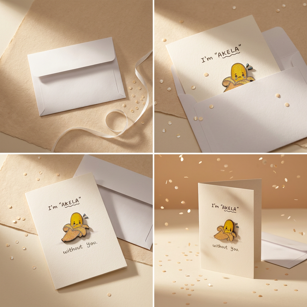 Greeting Card & Envelope Akela Without You 4 X 6inch 2pc